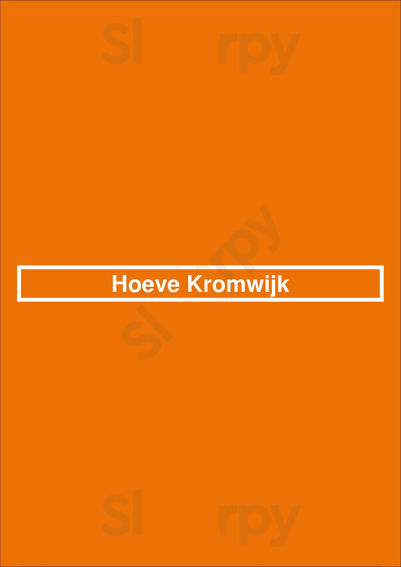 Hoeve Kromwijk Zoetermeer Menu - 1