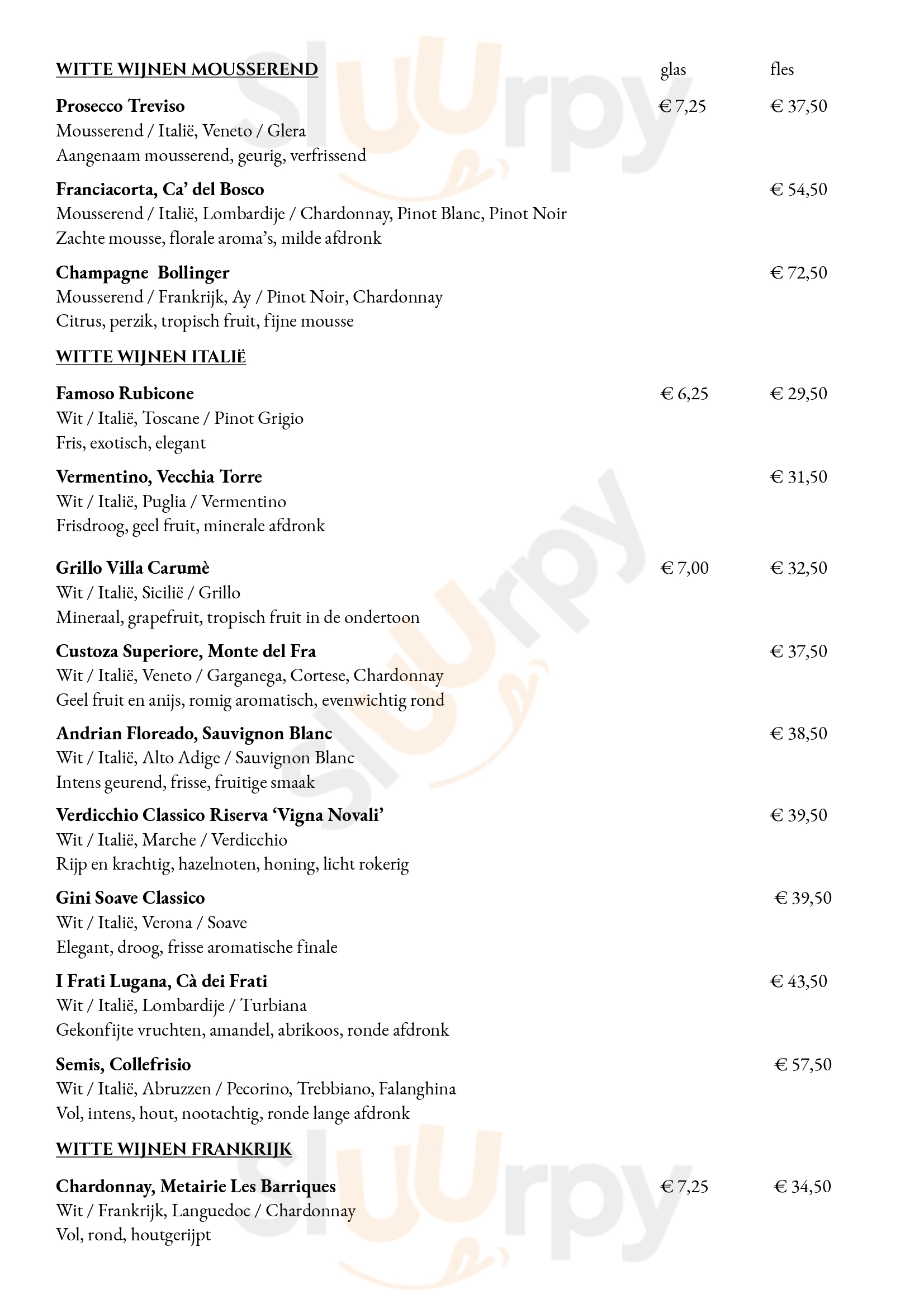 Banfi Zeist Menu - 1