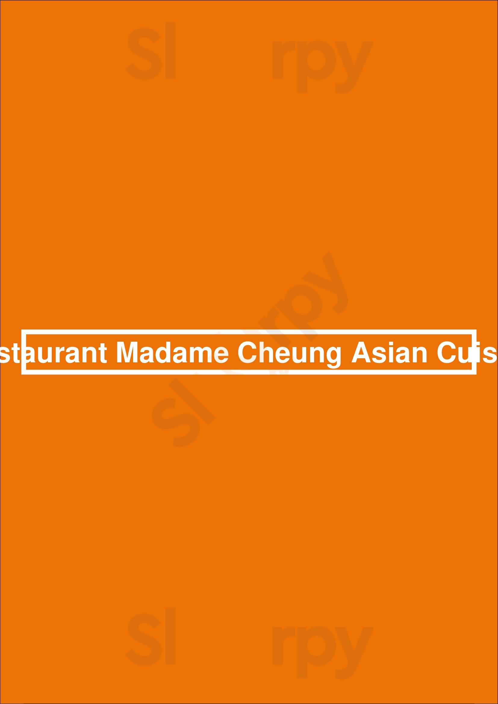Restaurant Madame Cheung Asian Cuisine Hoorn Menu - 1