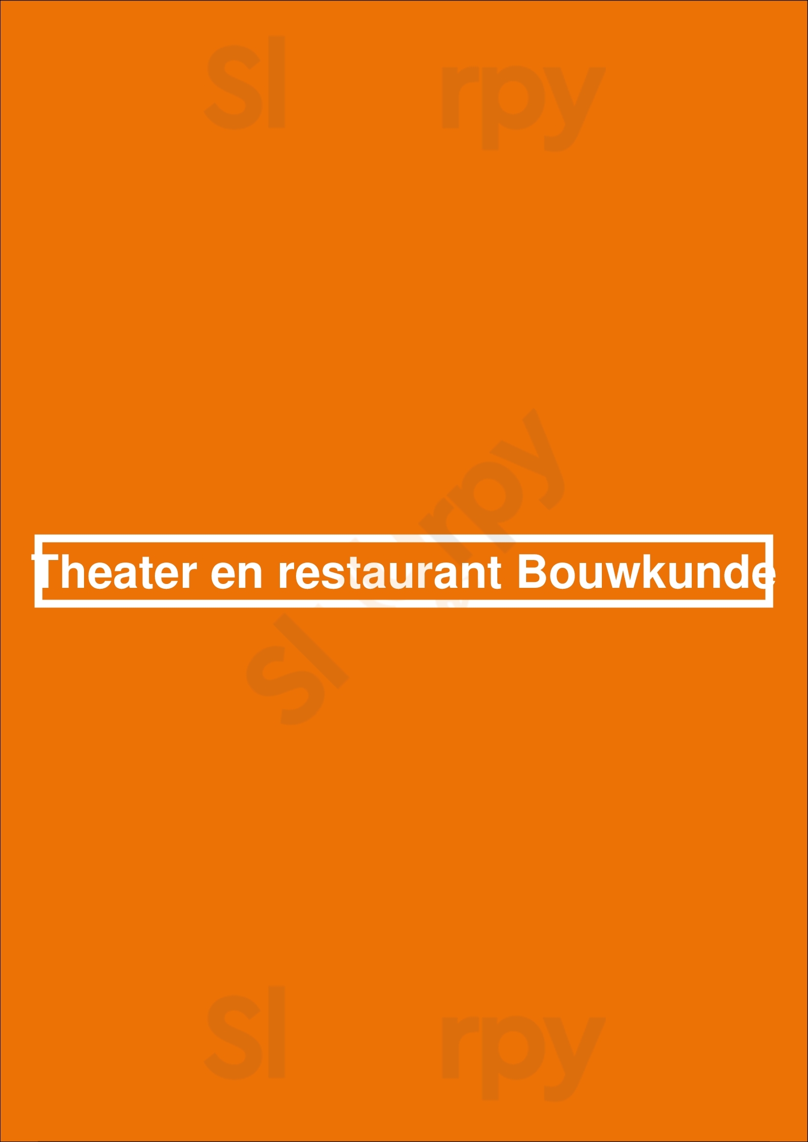 Theater En Restaurant Bouwkunde Deventer Menu - 1