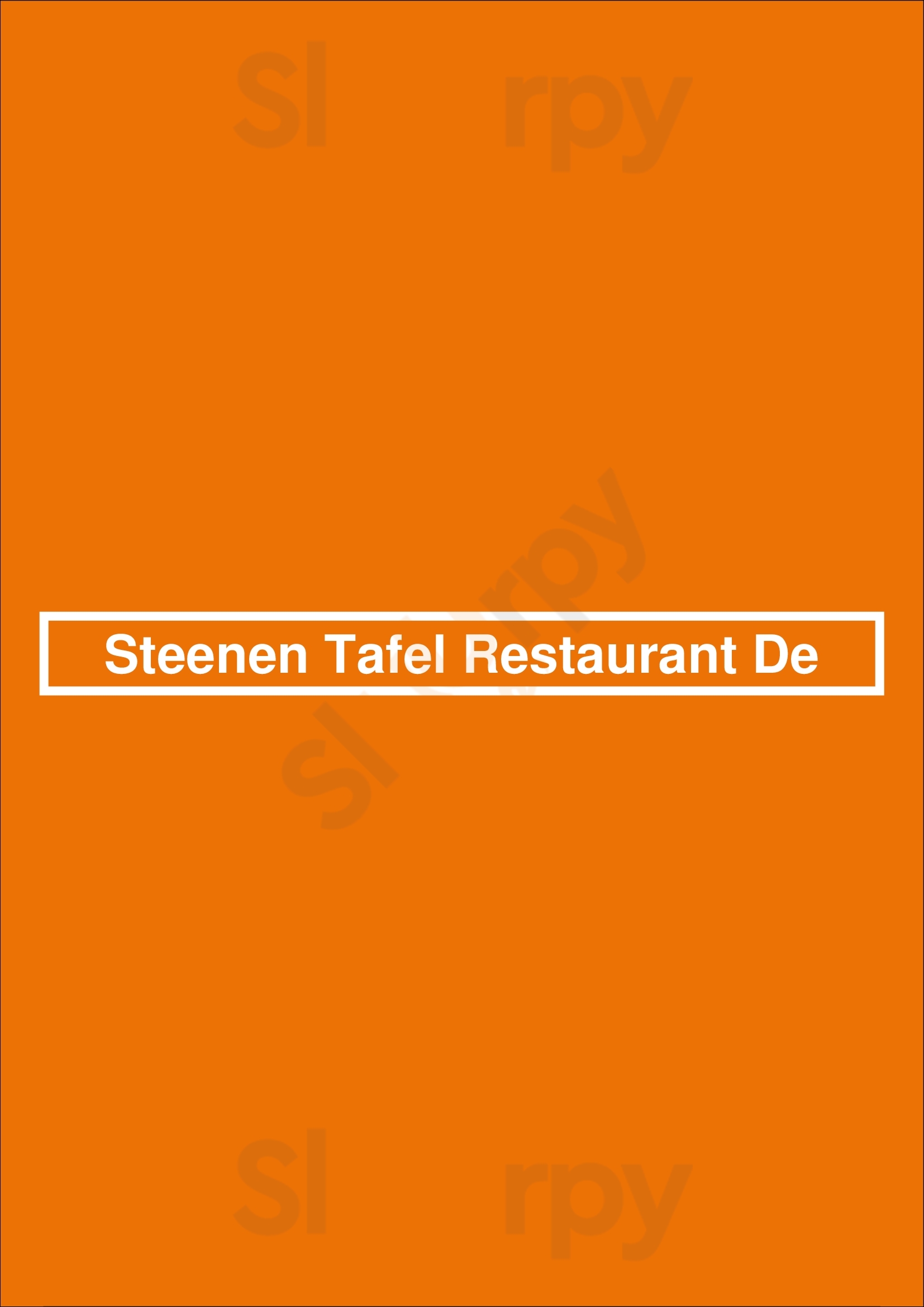 Steenen Tafel Restaurant De Arnhem Menu - 1