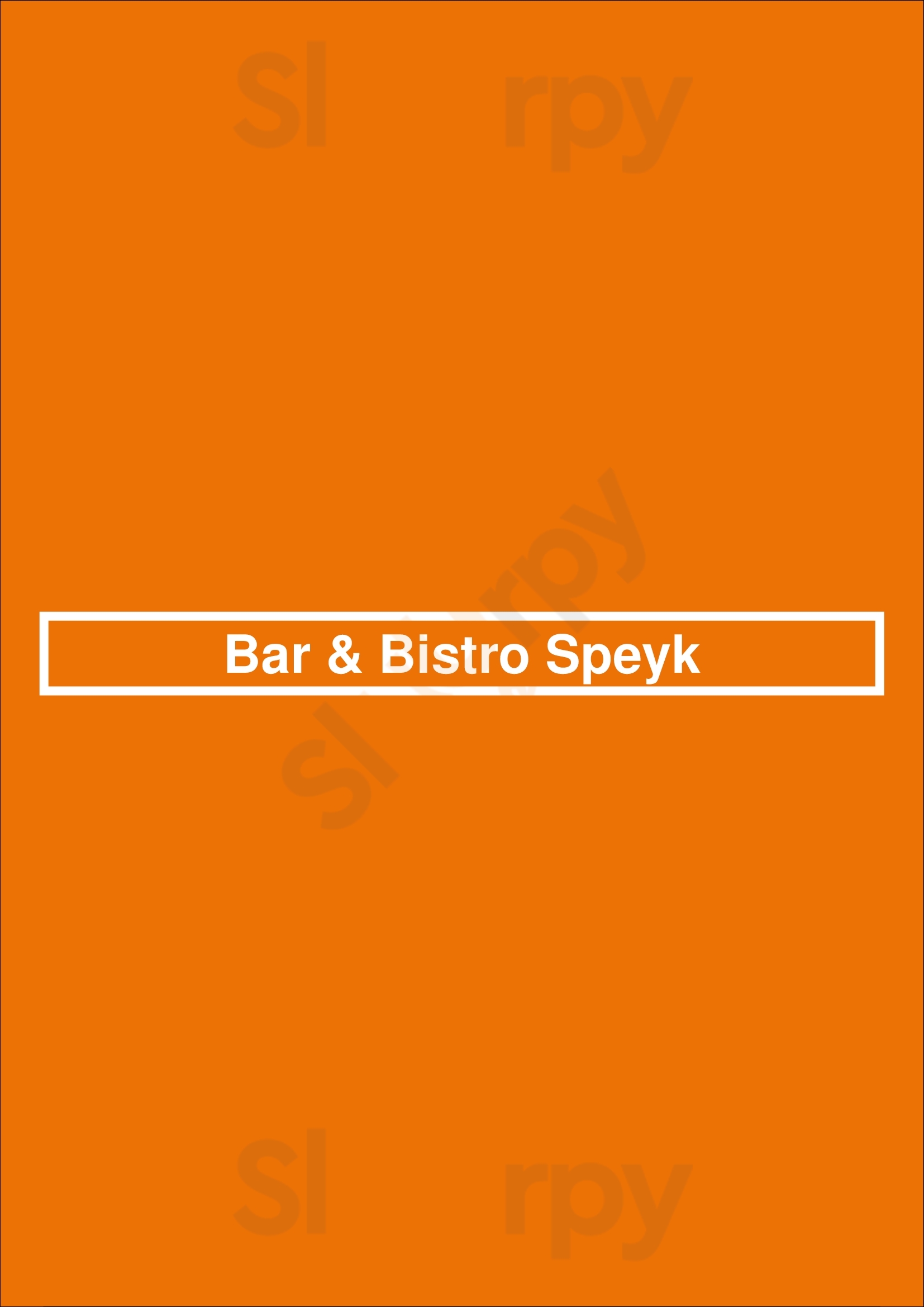 Bar & Bistro Speyk Vlissingen Menu - 1