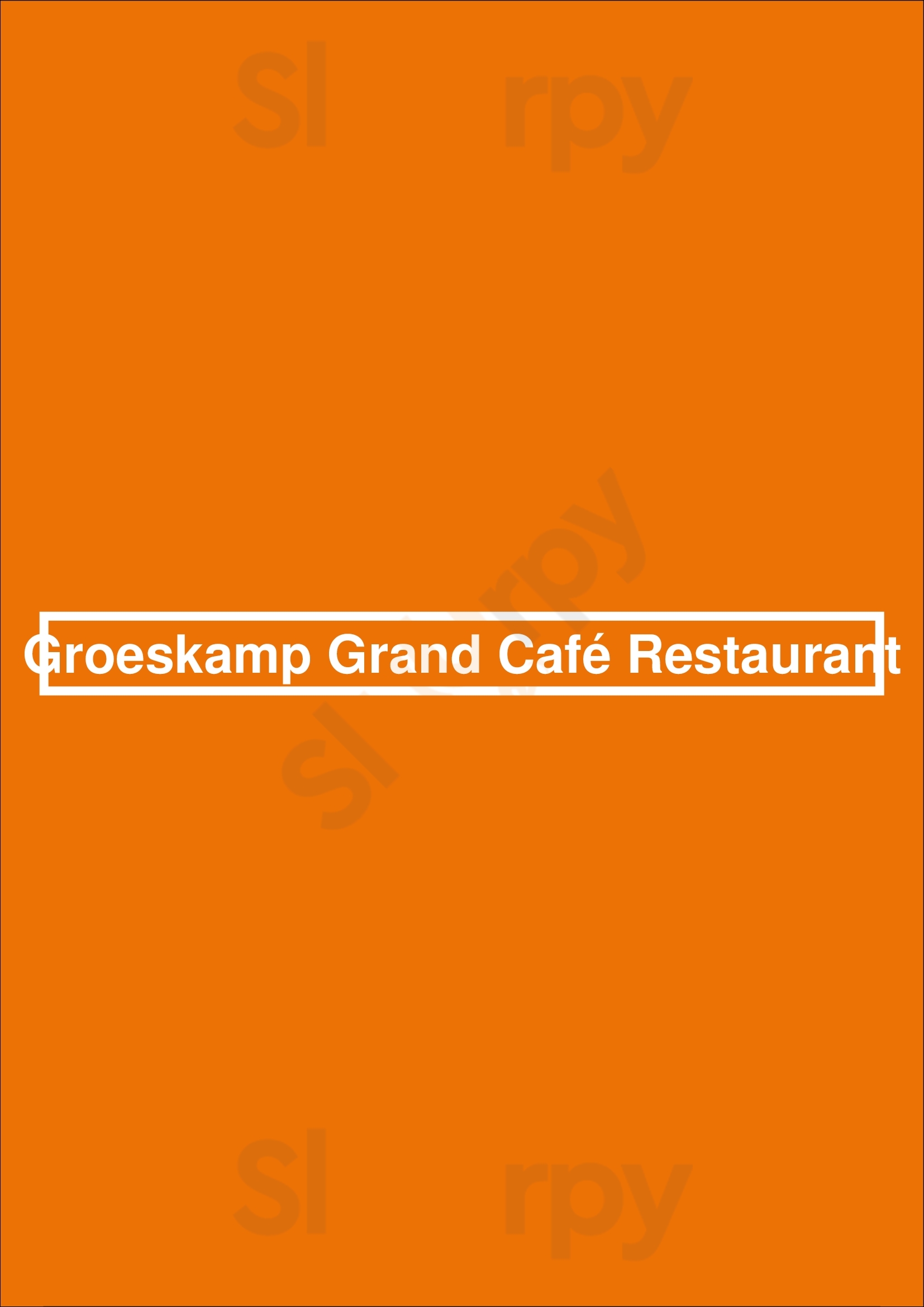 Groeskamp Grand Café Restaurant Doetinchem Menu - 1