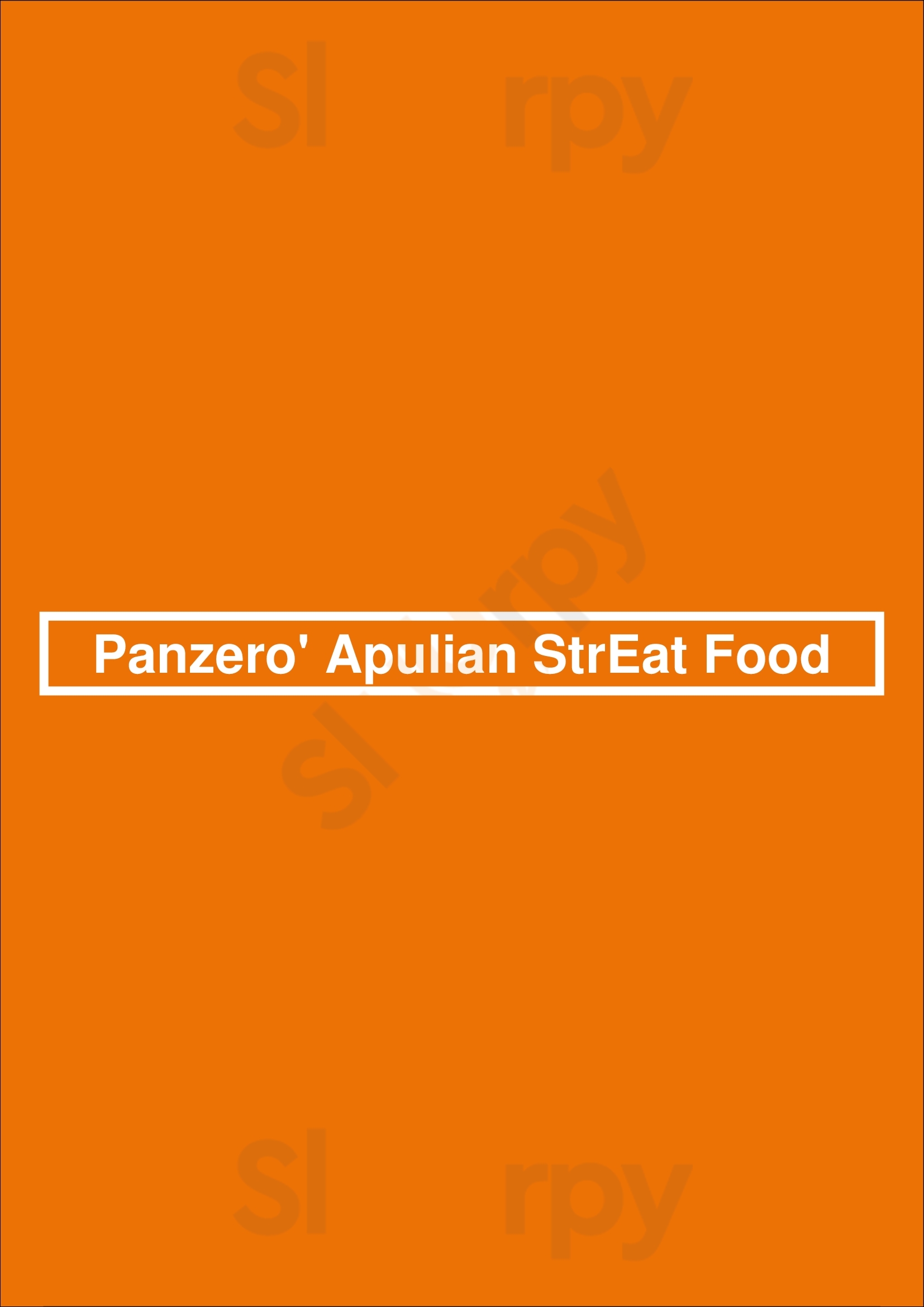 Panzero' Apulian Streat Food Rotterdam Menu - 1