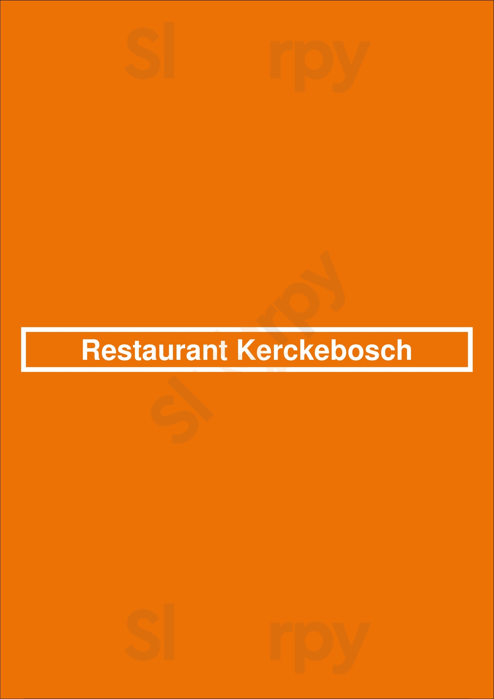 Restaurant Kerckebosch Zeist Menu - 1