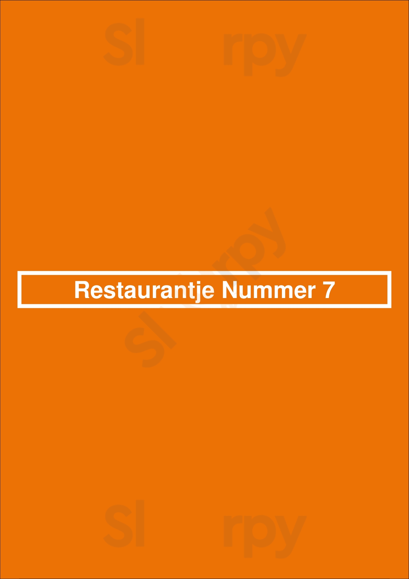 Restaurantje Nummer 7 Middelburg Menu - 1