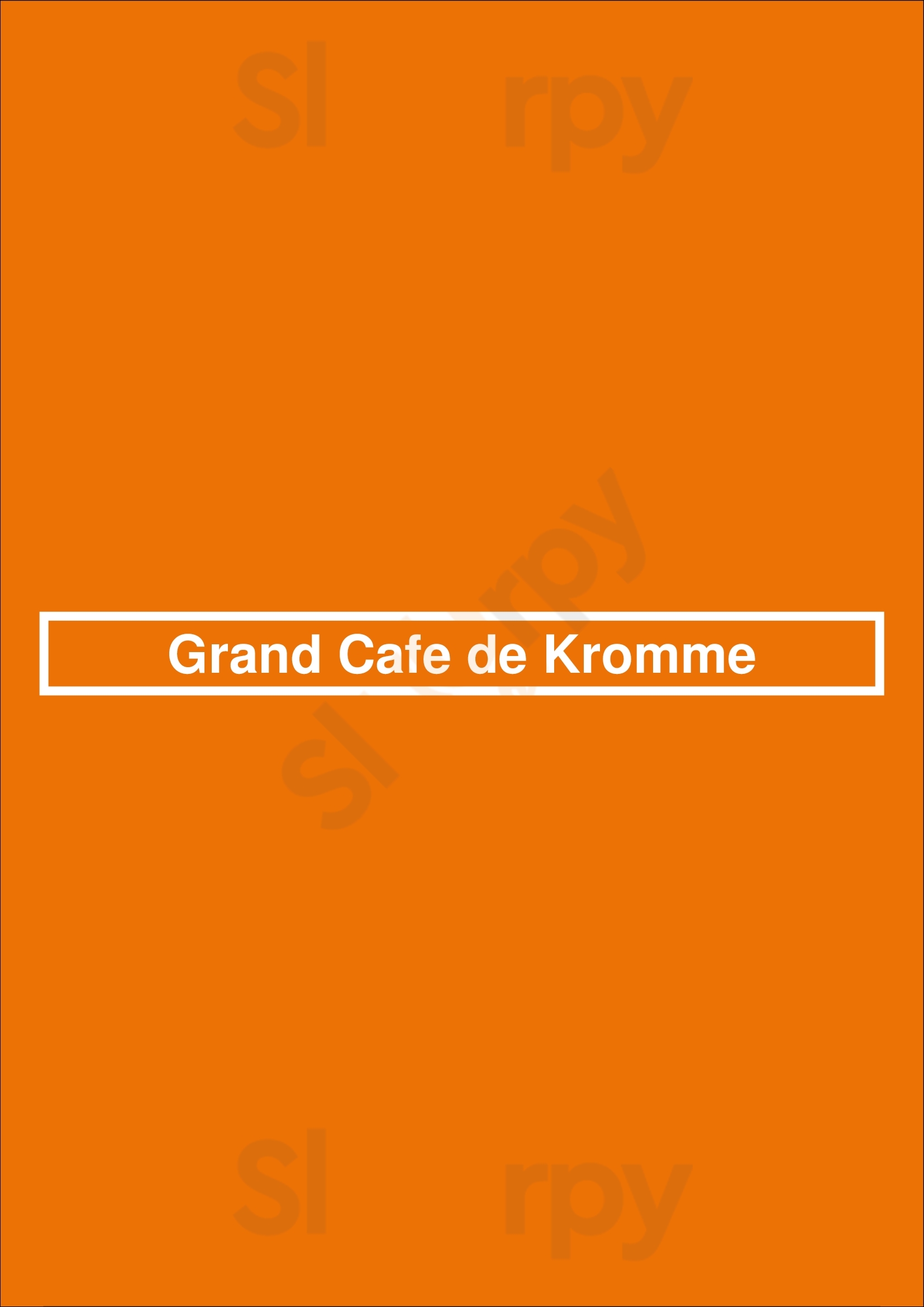 Grand Cafe De Kromme Amersfoort Menu - 1