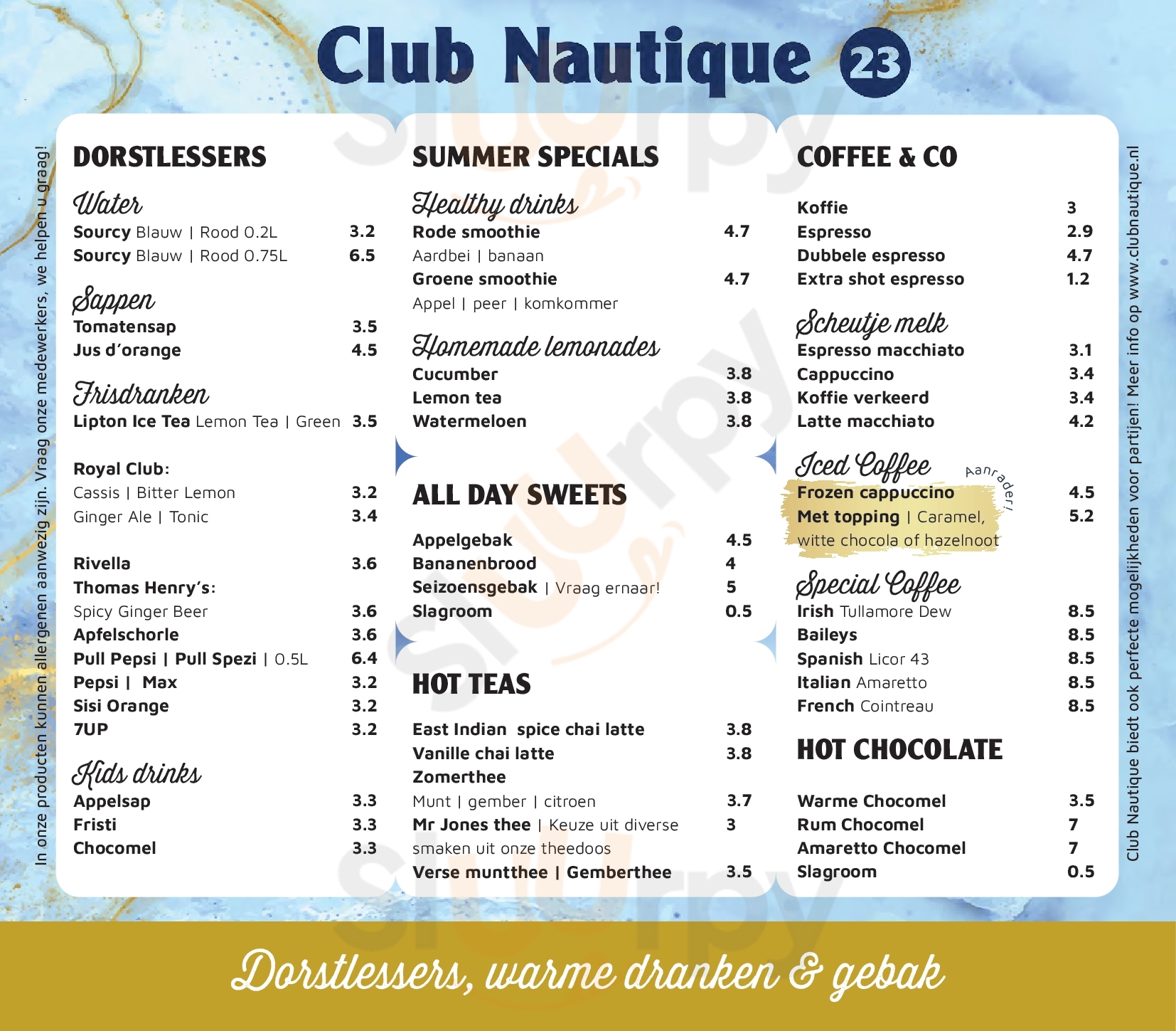 Club Nautique Zandvoort Menu - 1