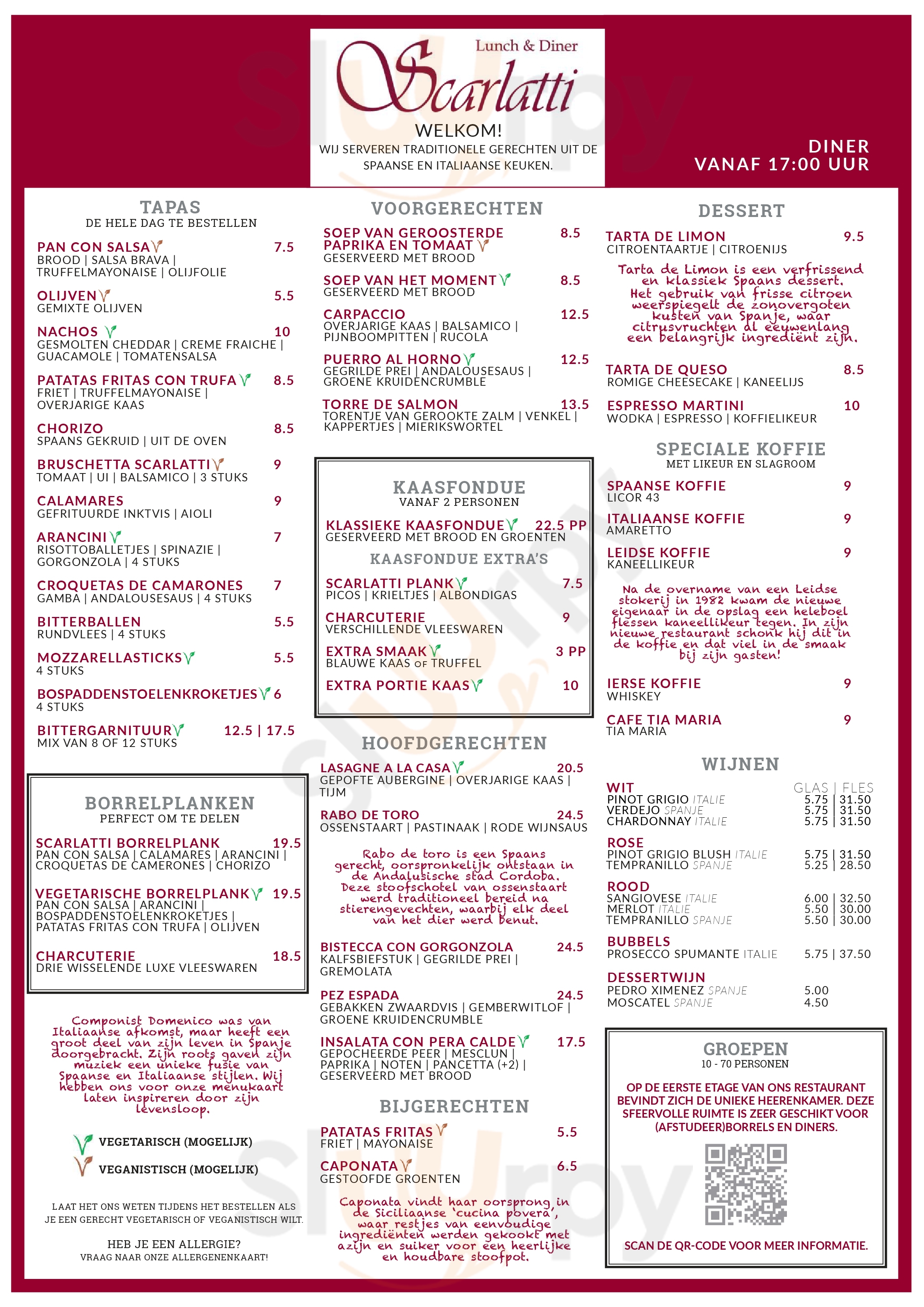 Scarlatti Restaurant Leiden Menu - 1