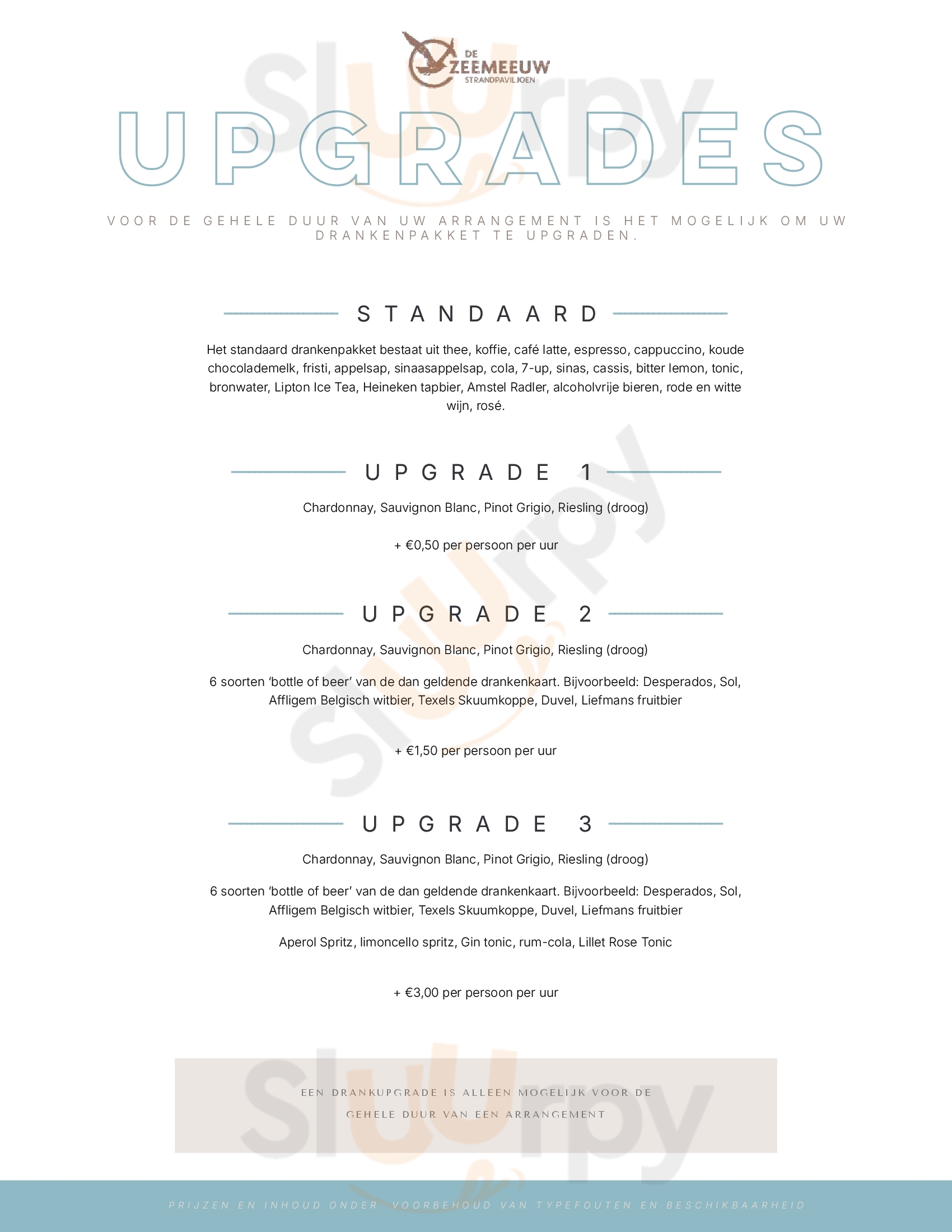 Strandpaviljoen De Zeemeeuw Noordwijk Menu - 1