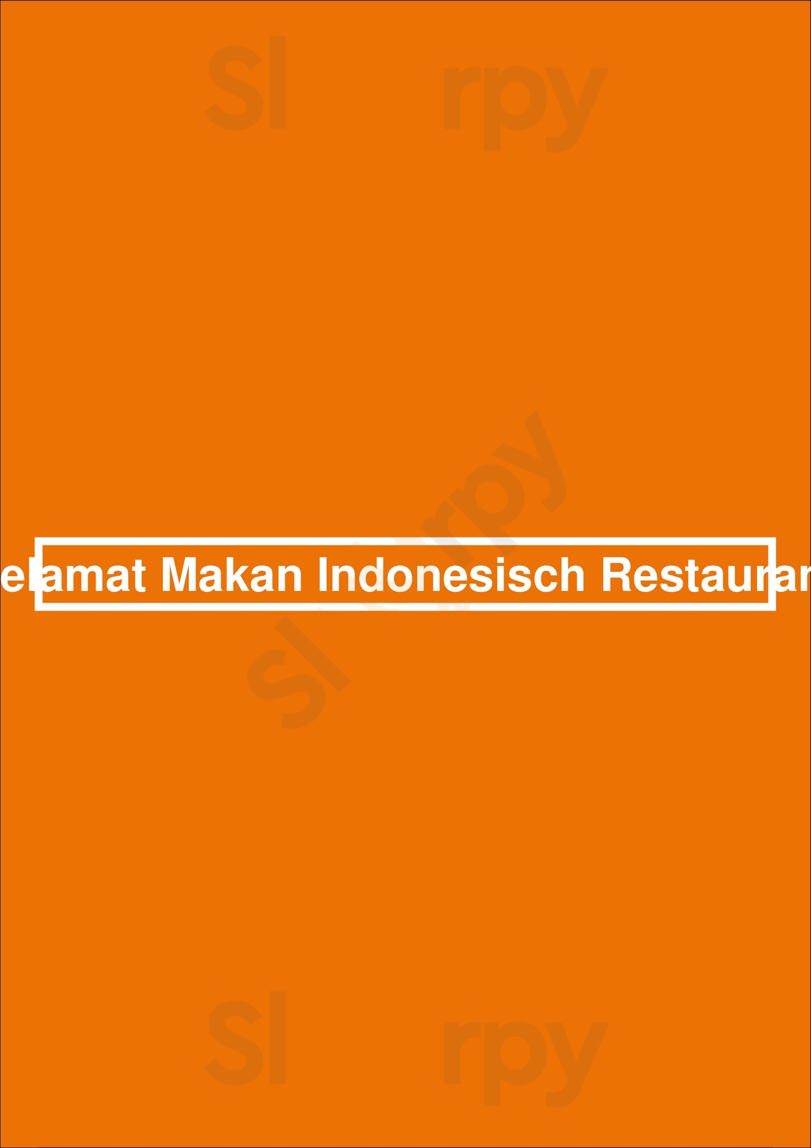 Selamat Makan Indonesisch Restaurant Utrecht Menu - 1