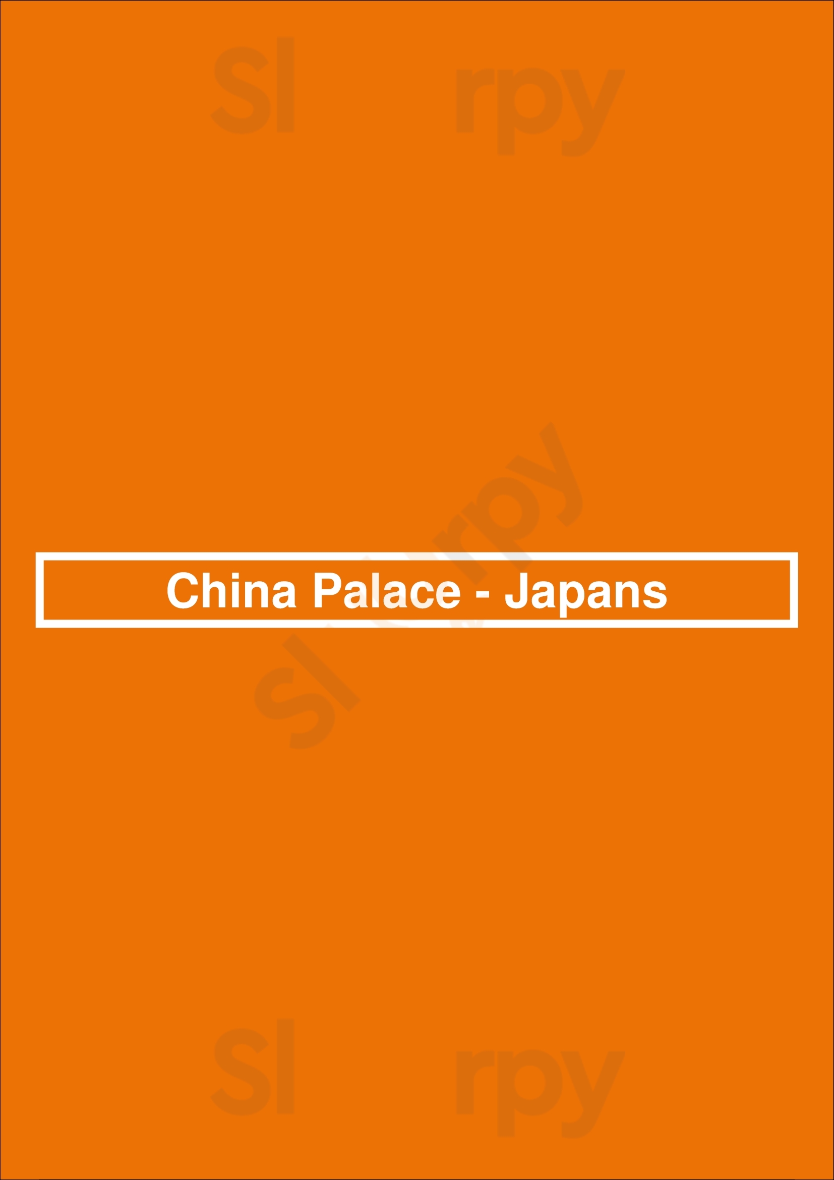 China Palace - Japans Zwolle Menu - 1