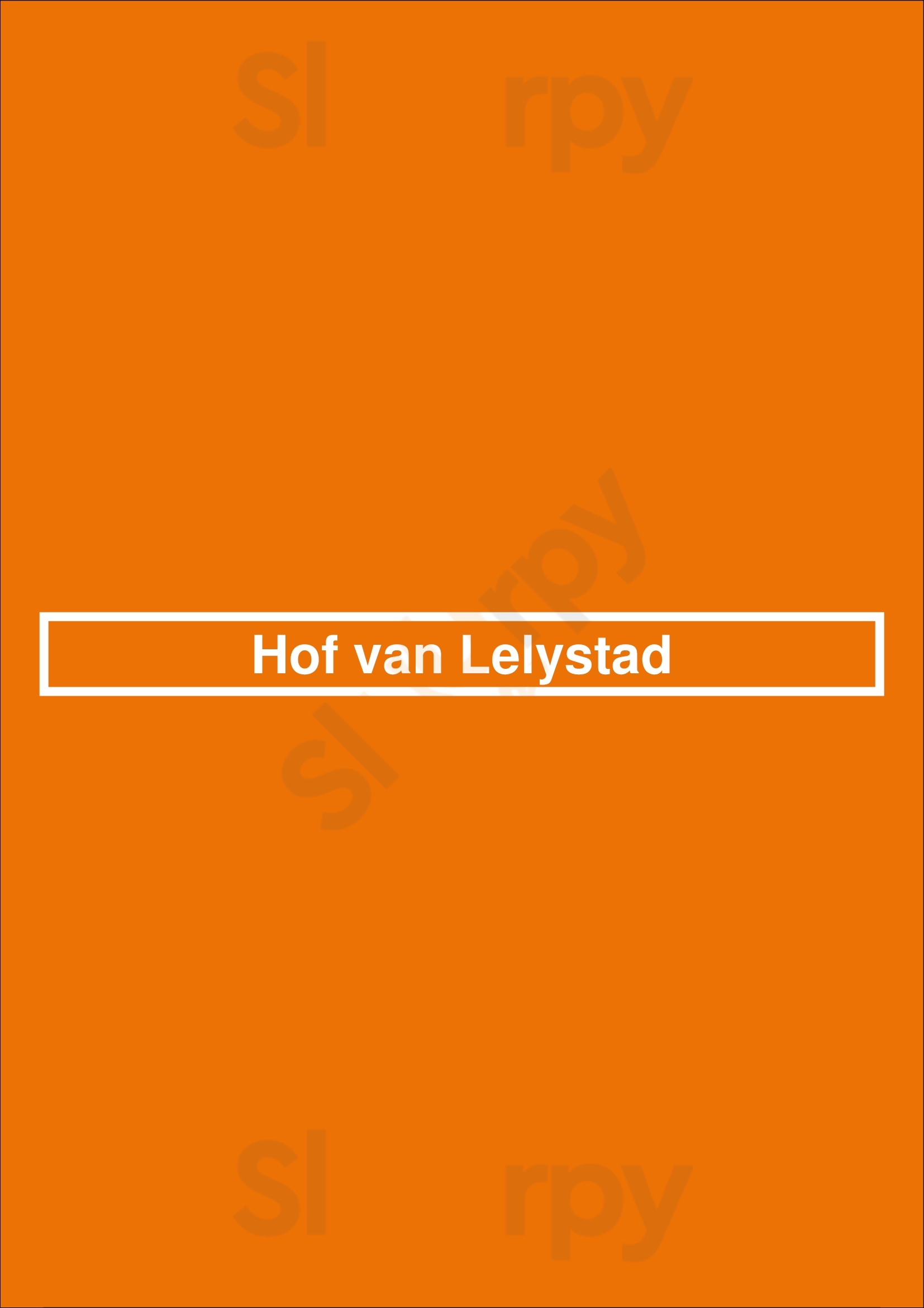 Hof Van Lelystad Lelystad Menu - 1