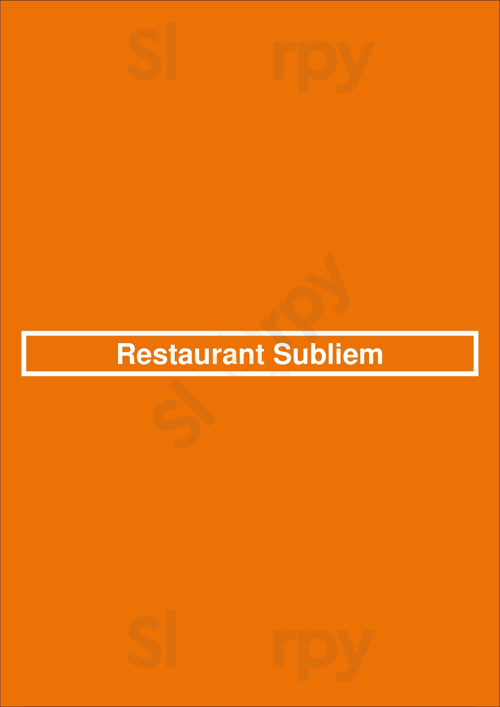 Restaurant Subliem Haarlem Menu - 1