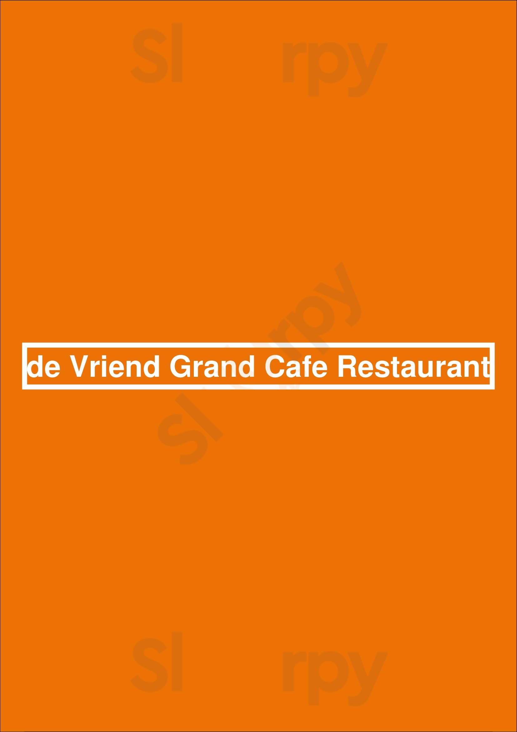 De Vriend Grand Cafe Restaurant Leiden Menu - 1