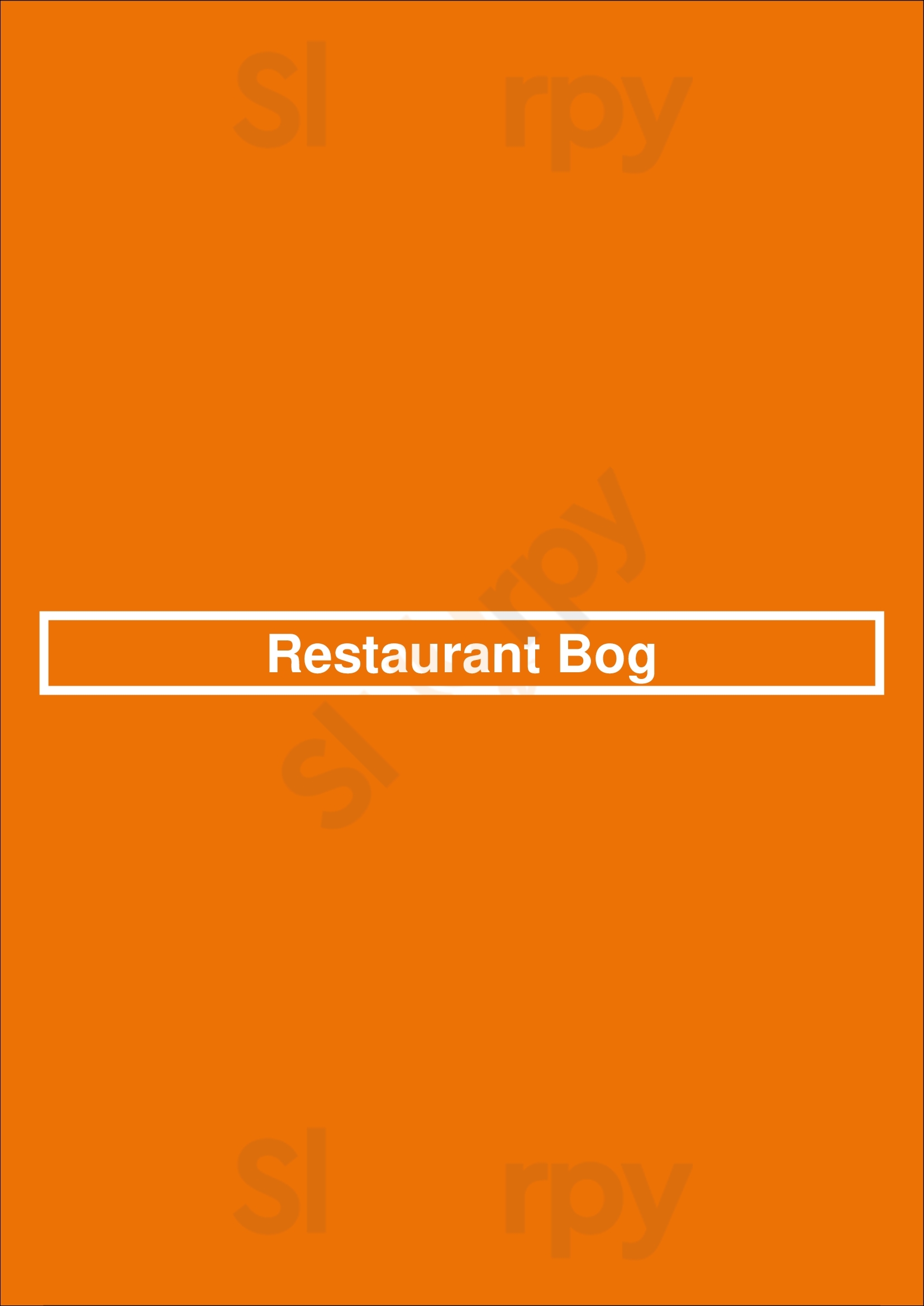 Restaurant Bog Den Haag Menu - 1