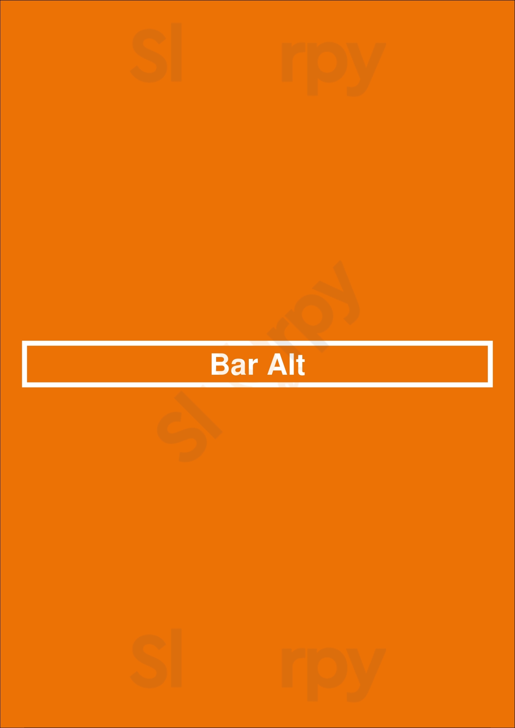 Bar Alt Amsterdam Menu - 1