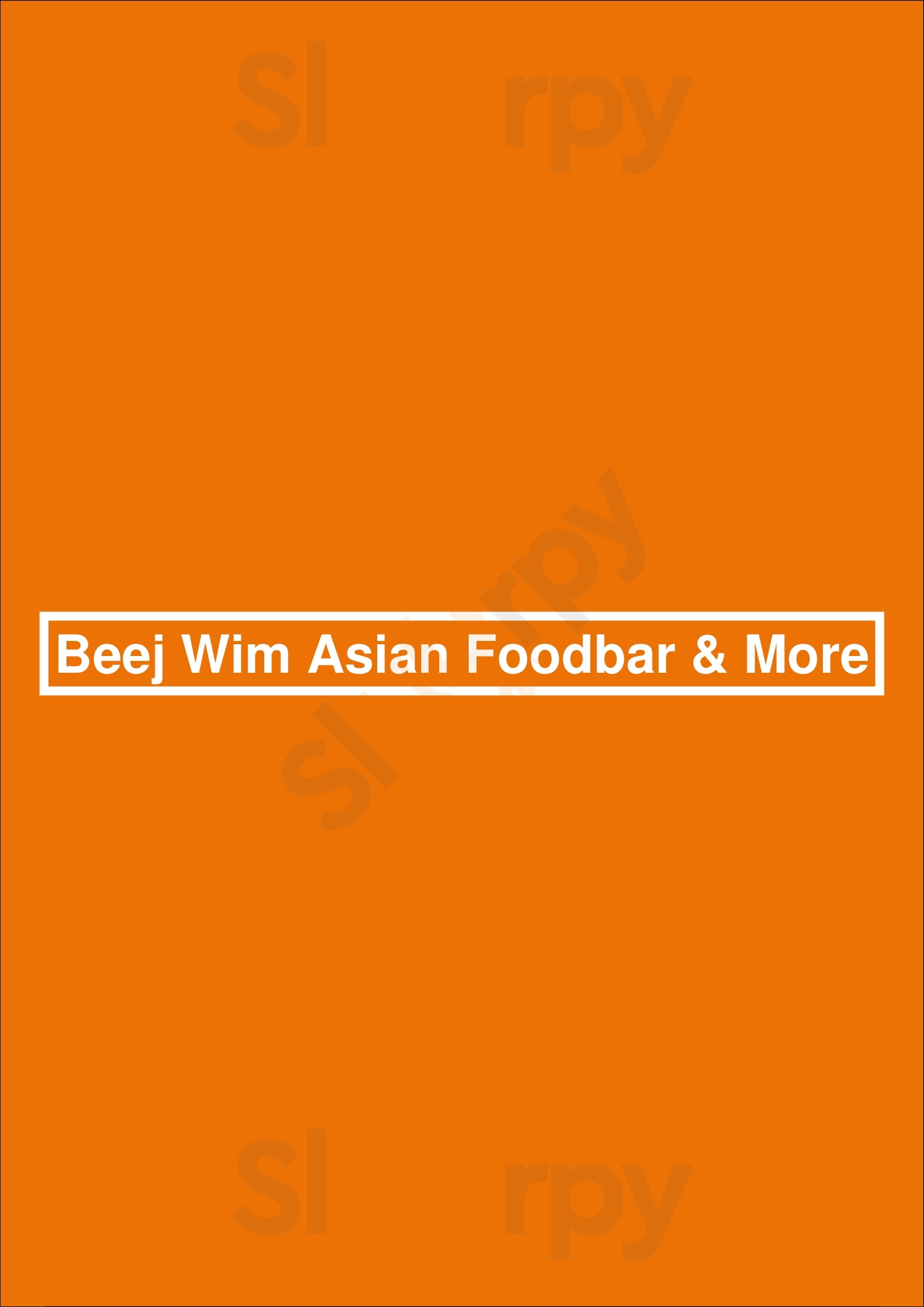 Beej Wim Asian Foodbar & More Venlo Menu - 1