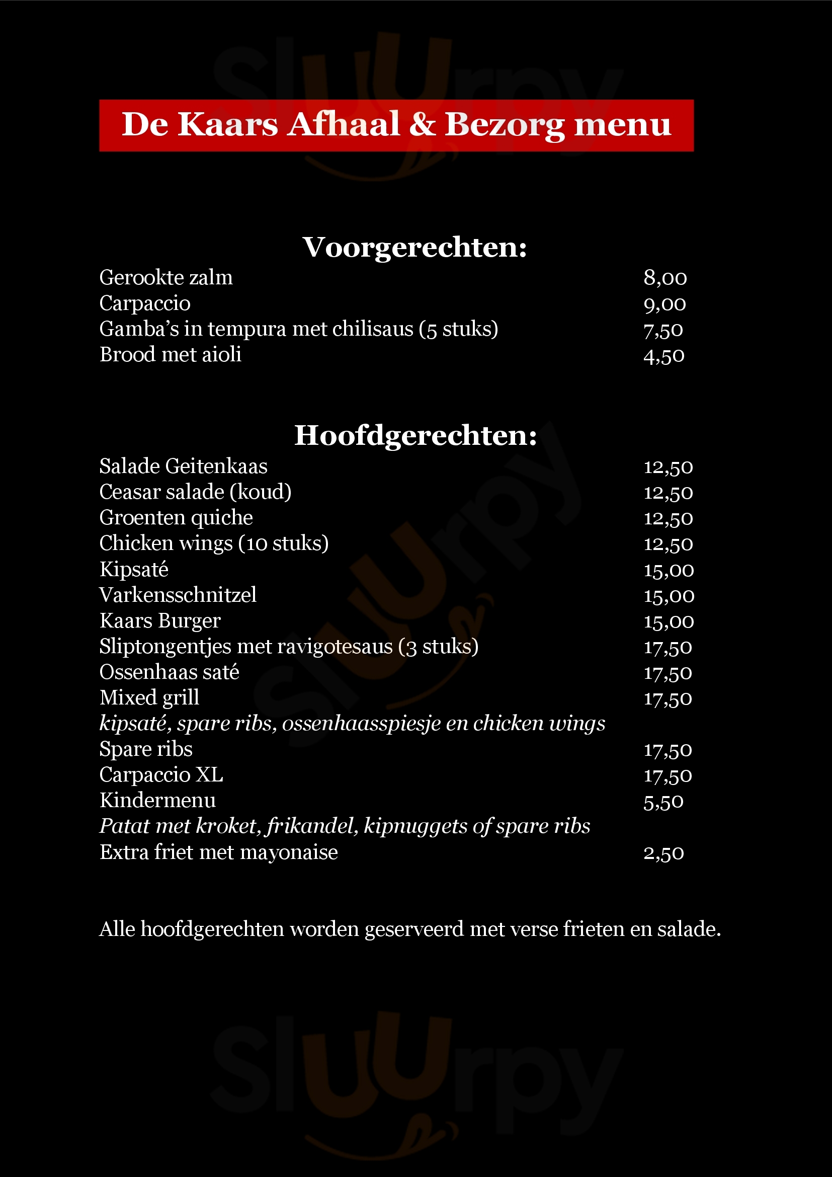 Eetcafé De Kaars Hilversum Menu - 1