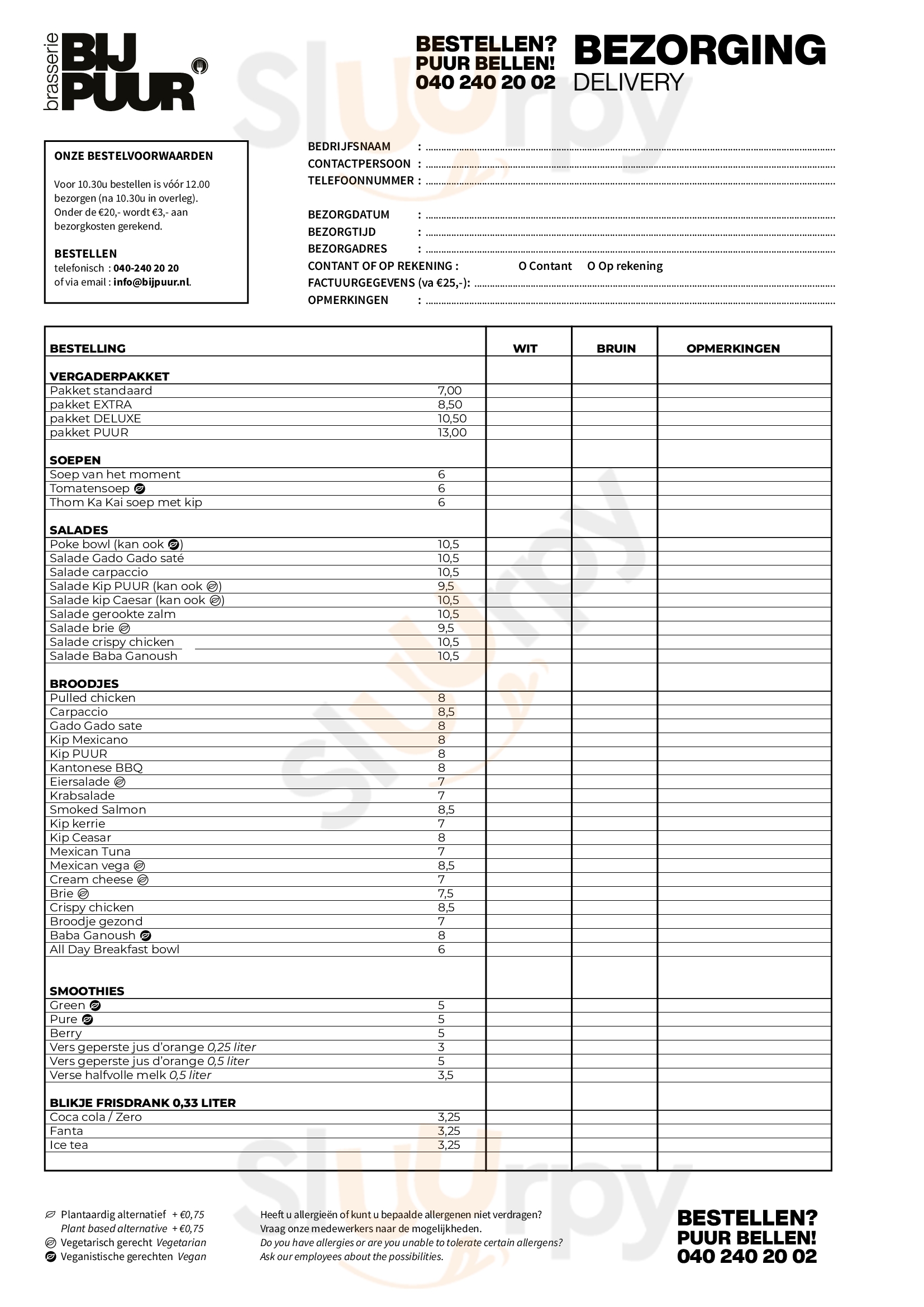 Brasserie Bij Puur Veldhoven Menu - 1