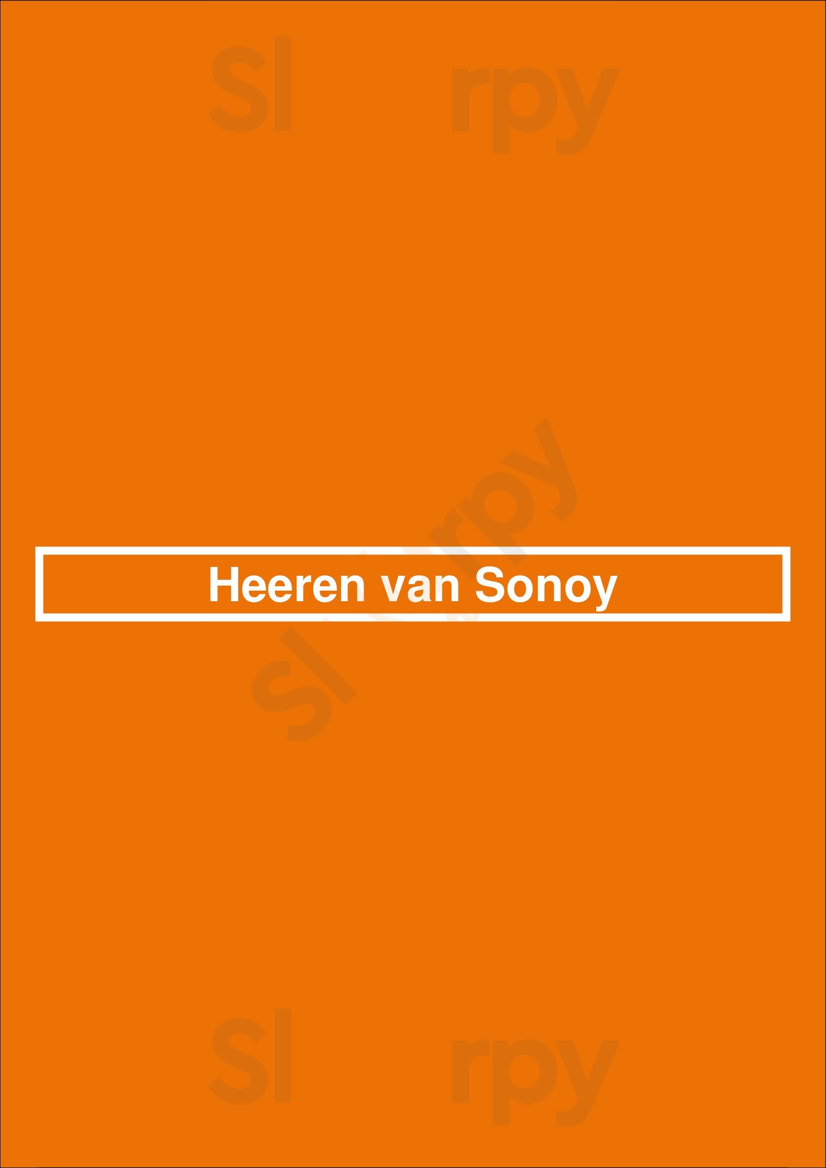 Heeren Van Sonoy Alkmaar Menu - 1