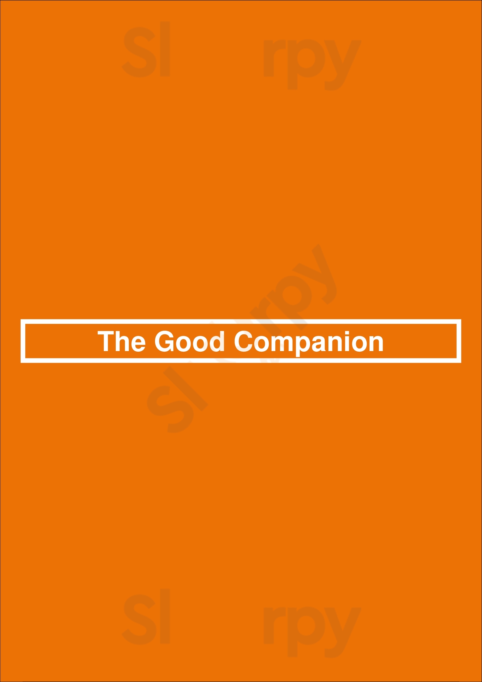 The Good Companion Amsterdam Menu - 1