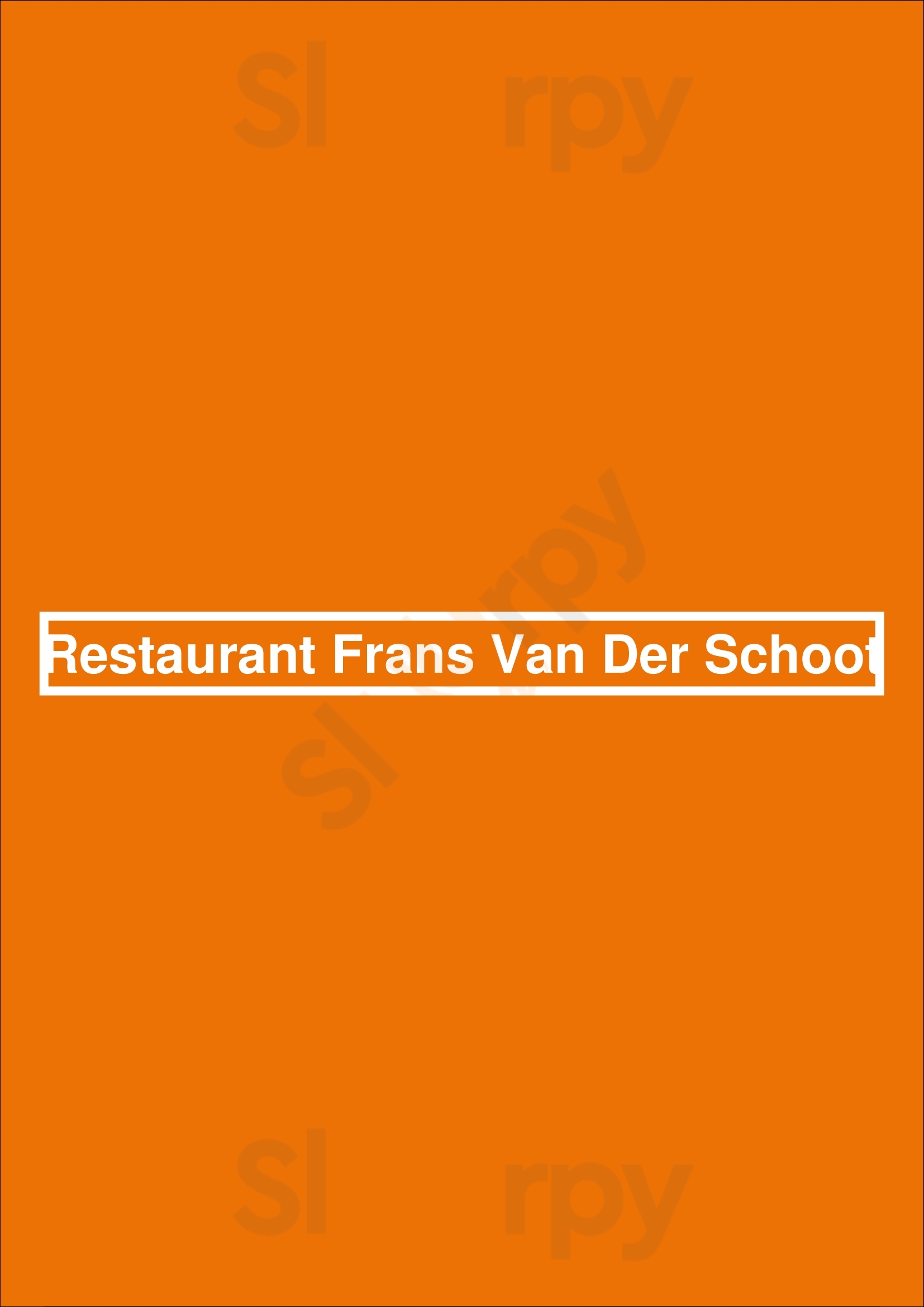 Restaurant Frans Van Der Schoot Oss Menu - 1