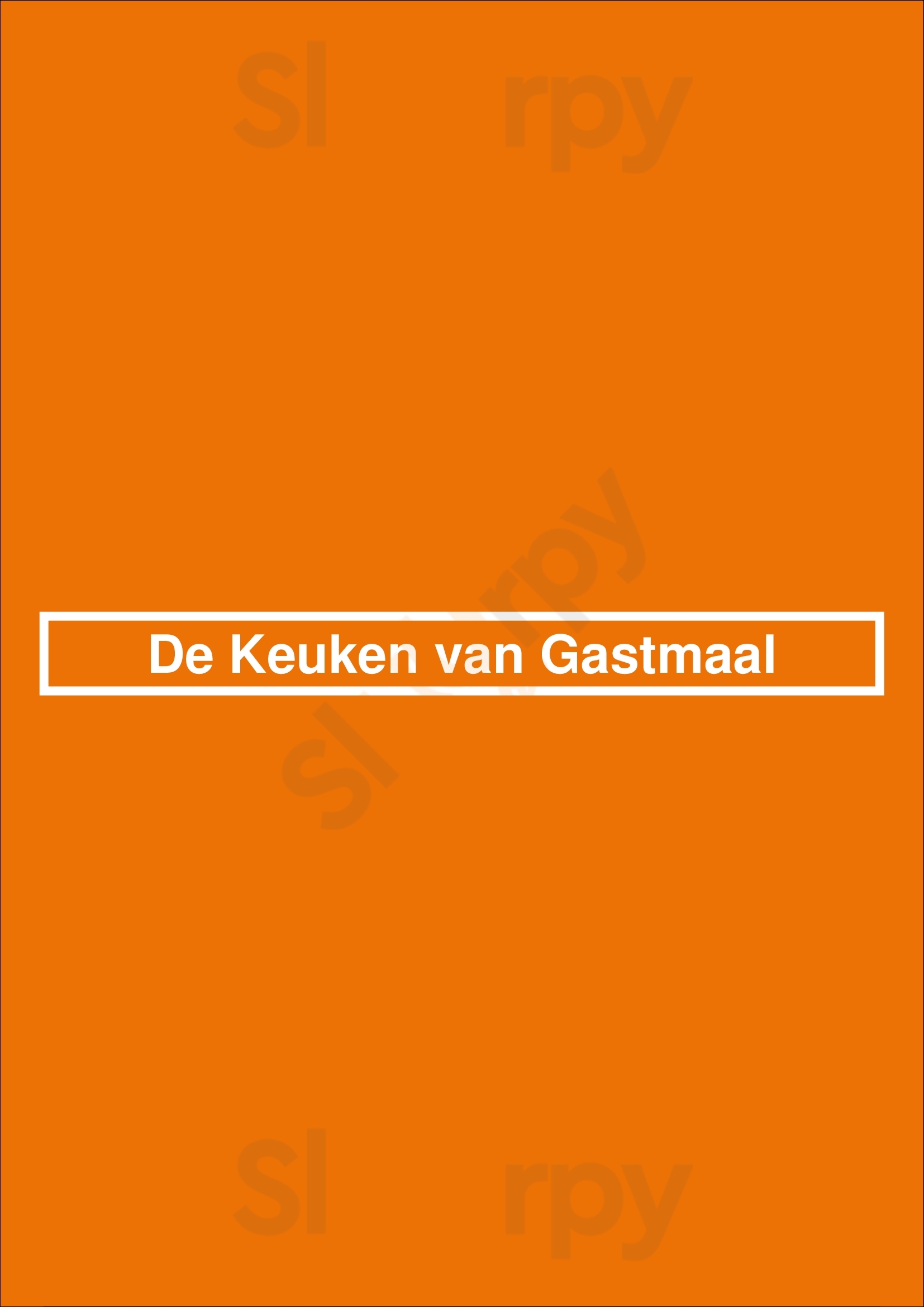 De Keuken Van Gastmaal Utrecht Menu - 1