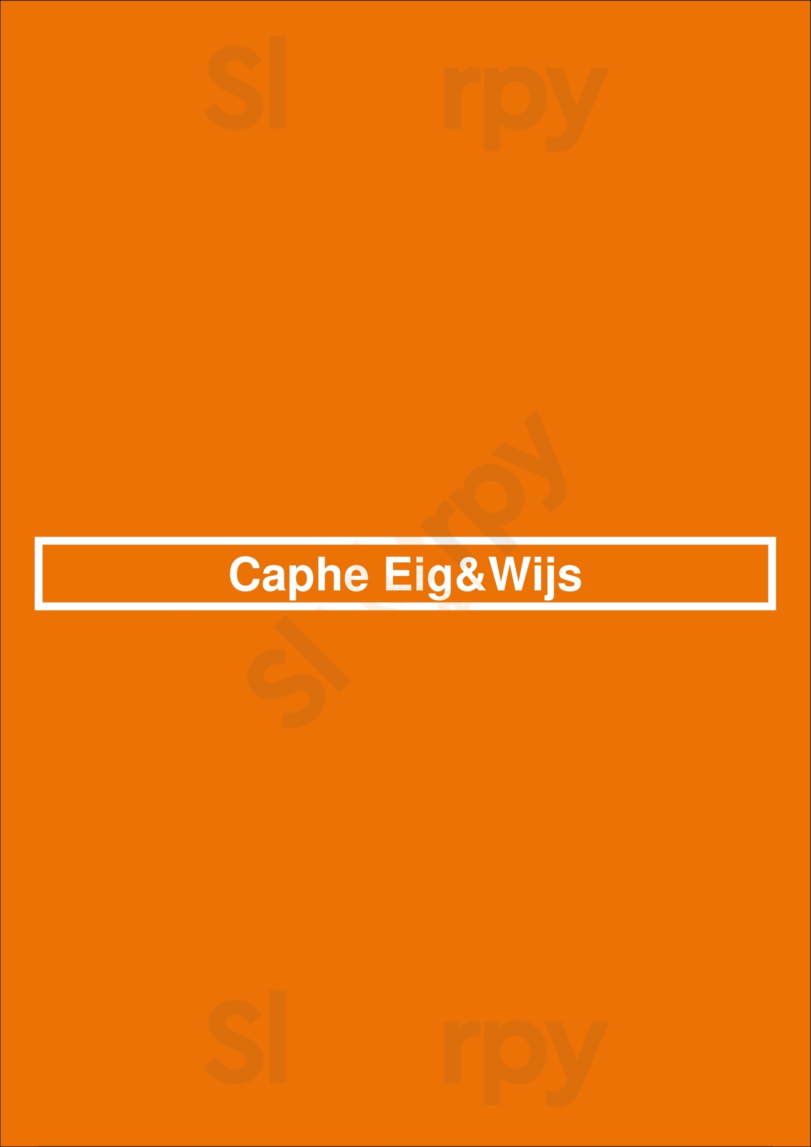 Caphe Eig&wijs Hilversum Menu - 1