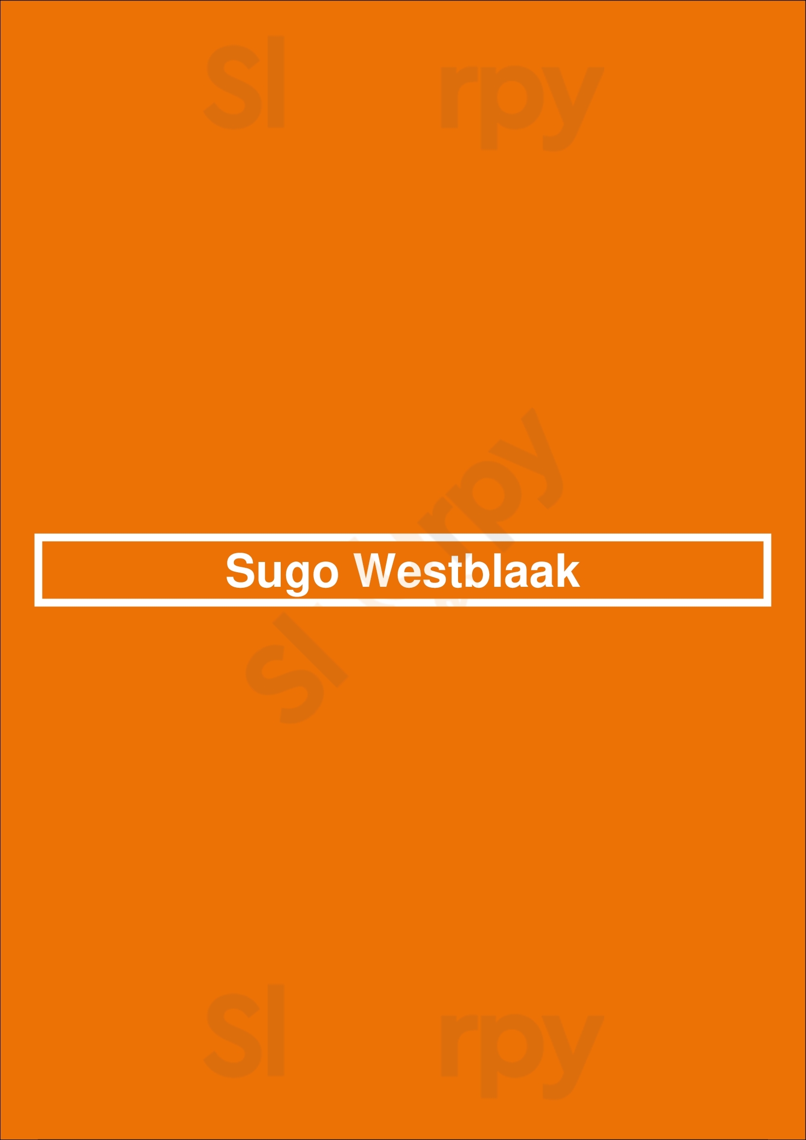 Sugo Westblaak Rotterdam Menu - 1