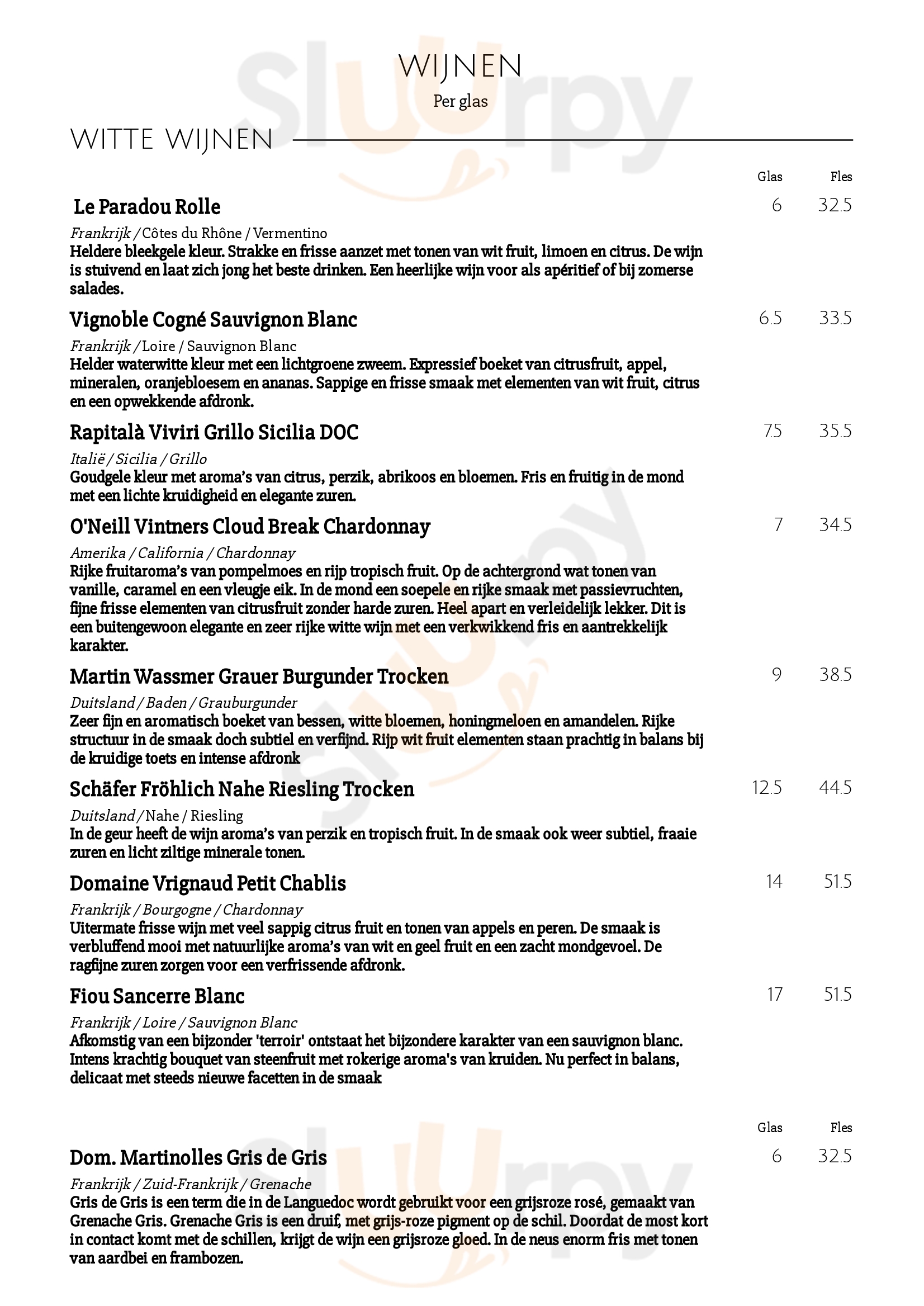 Het Vliegendt Hert Middelburg Menu - 1