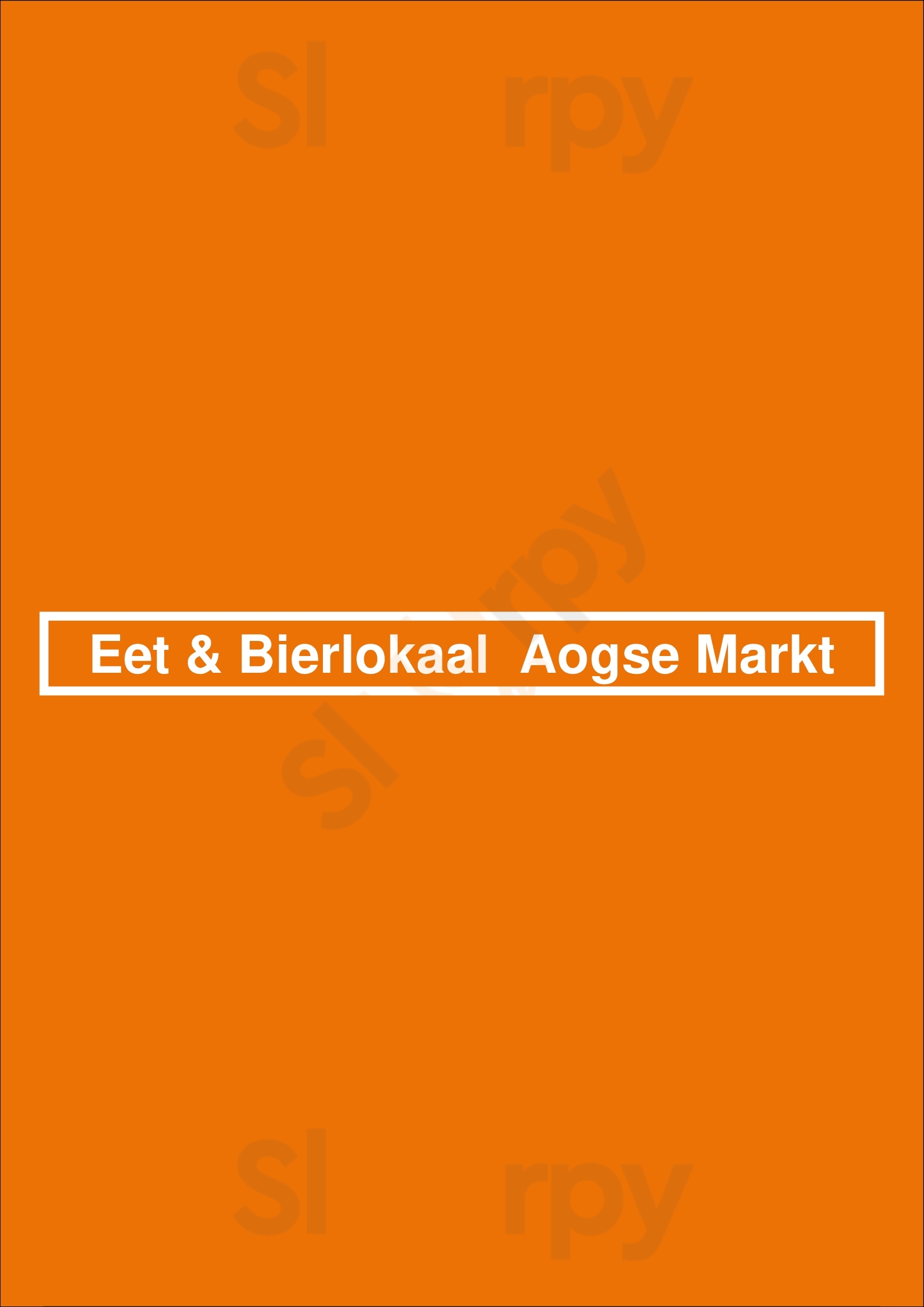 Eet & Bierlokaal  Aogse Markt Breda Menu - 1