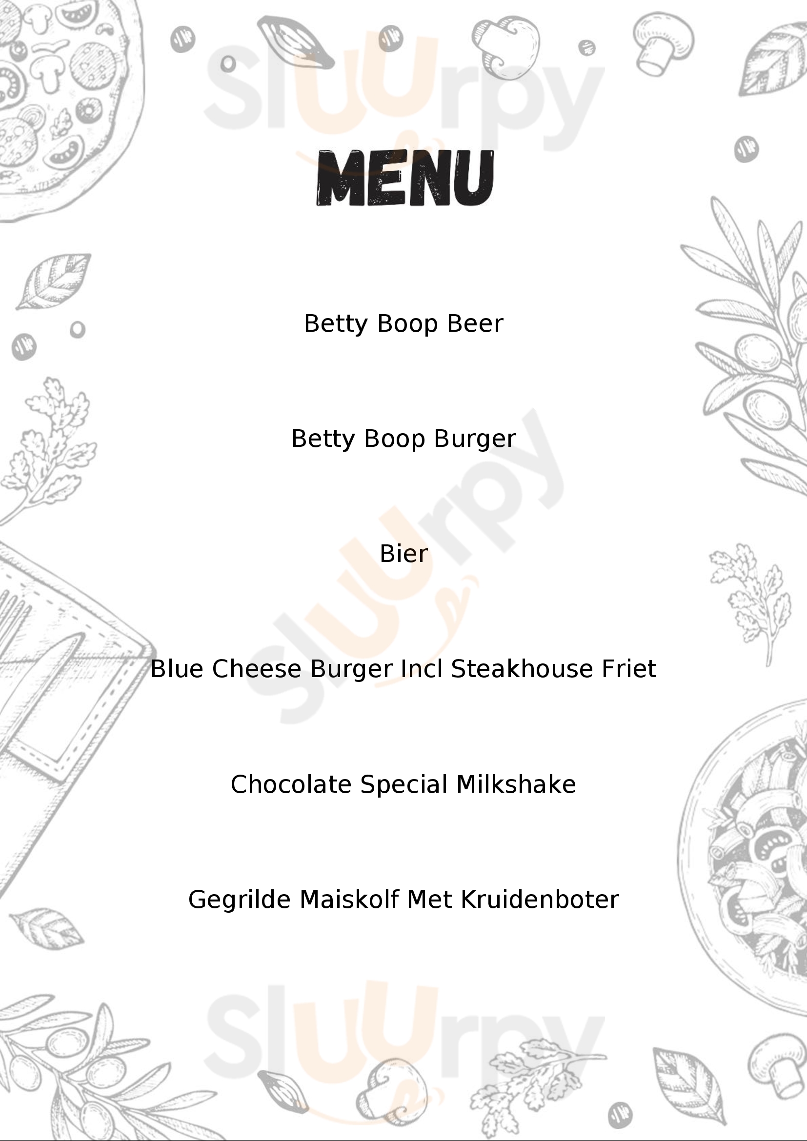 American Steakhouse Betty Boop Delft Menu - 1