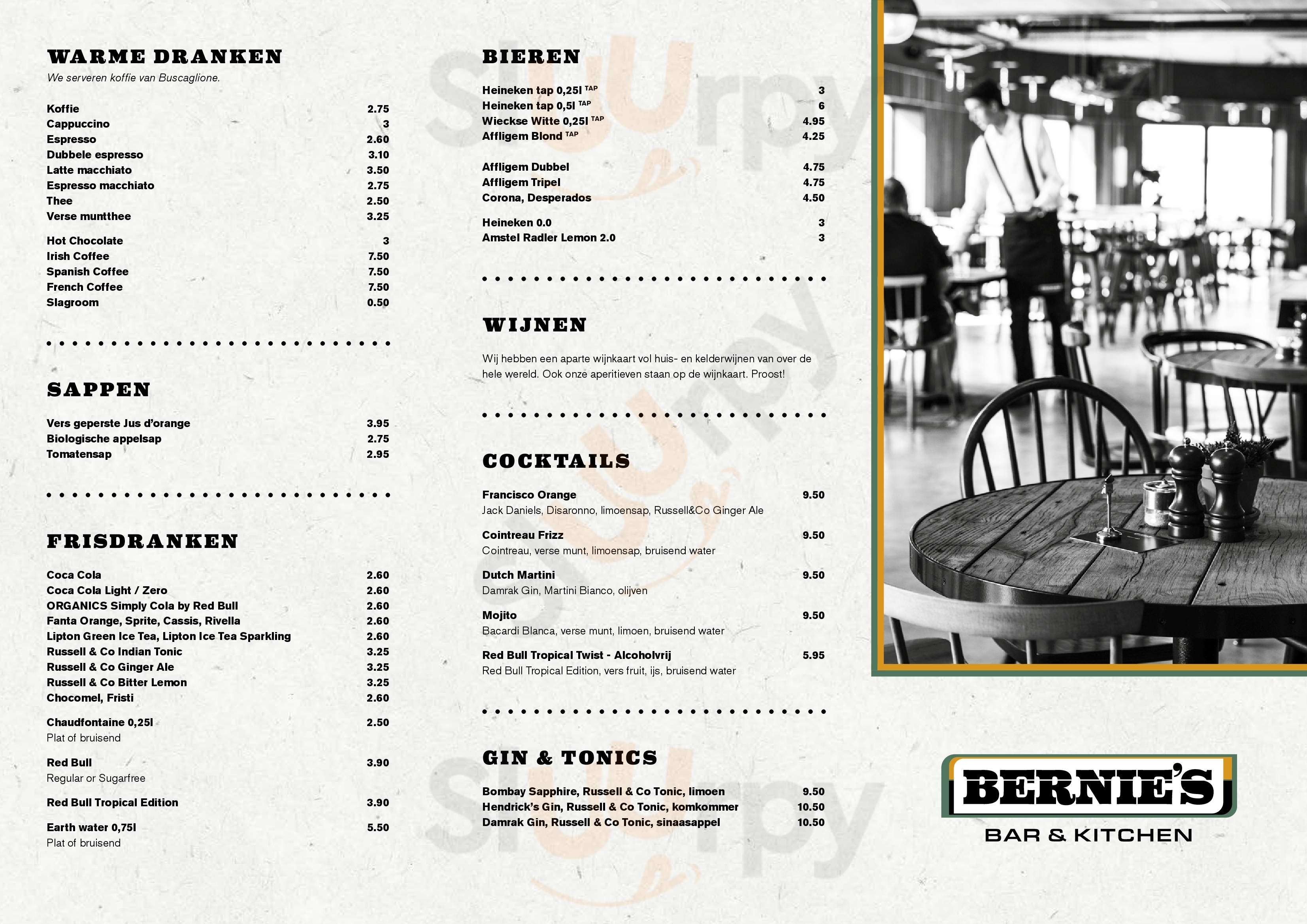 Bernie's Bar & Kitchen Zandvoort Menu - 1