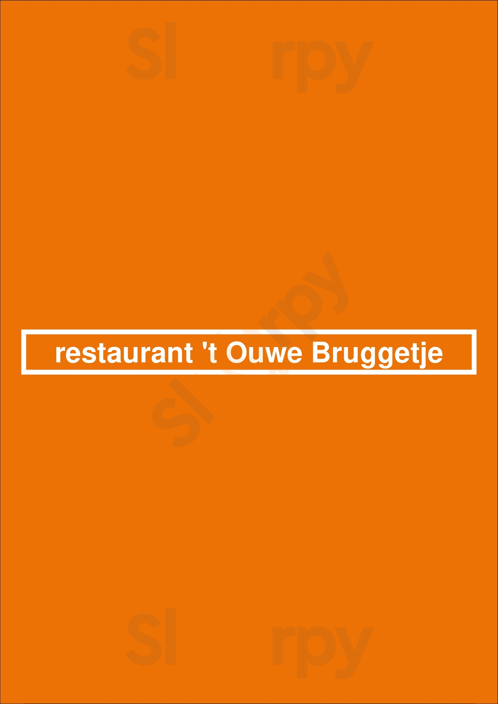 Restaurant 't Ouwe Bruggetje Rotterdam Menu - 1