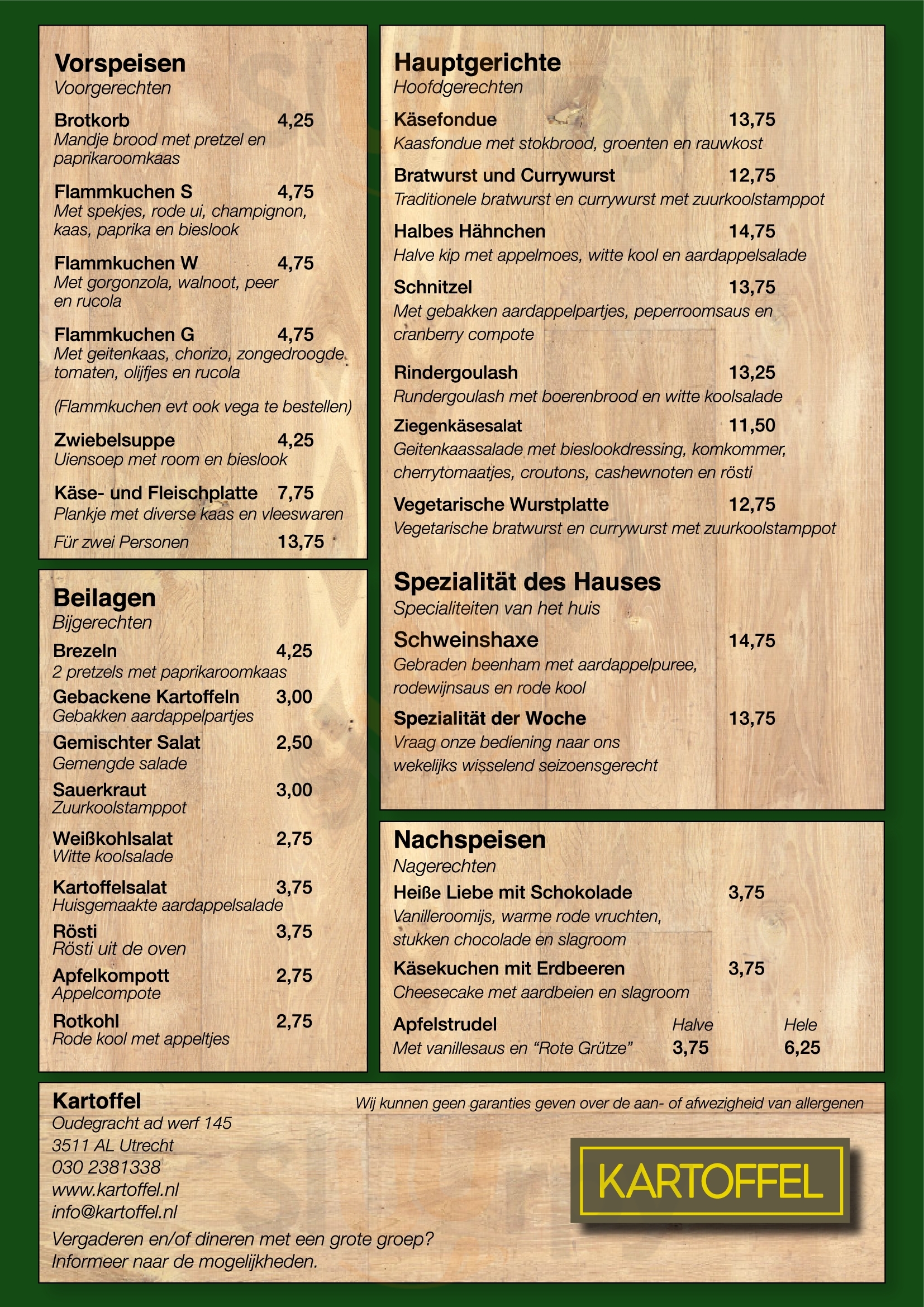 Kartoffel Utrecht Menu - 1