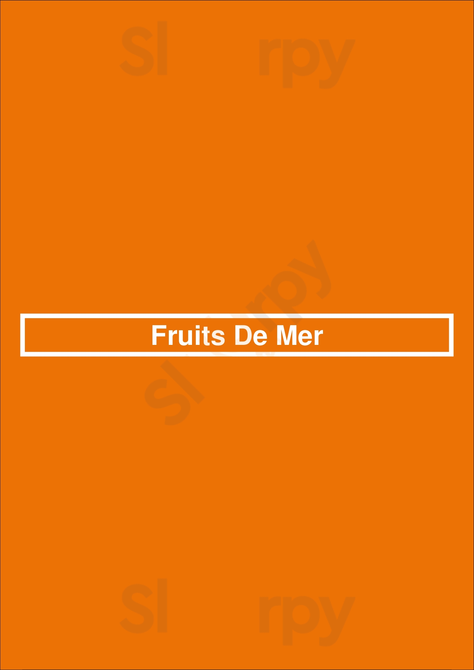 Fruits De Mer Voorburg Menu - 1