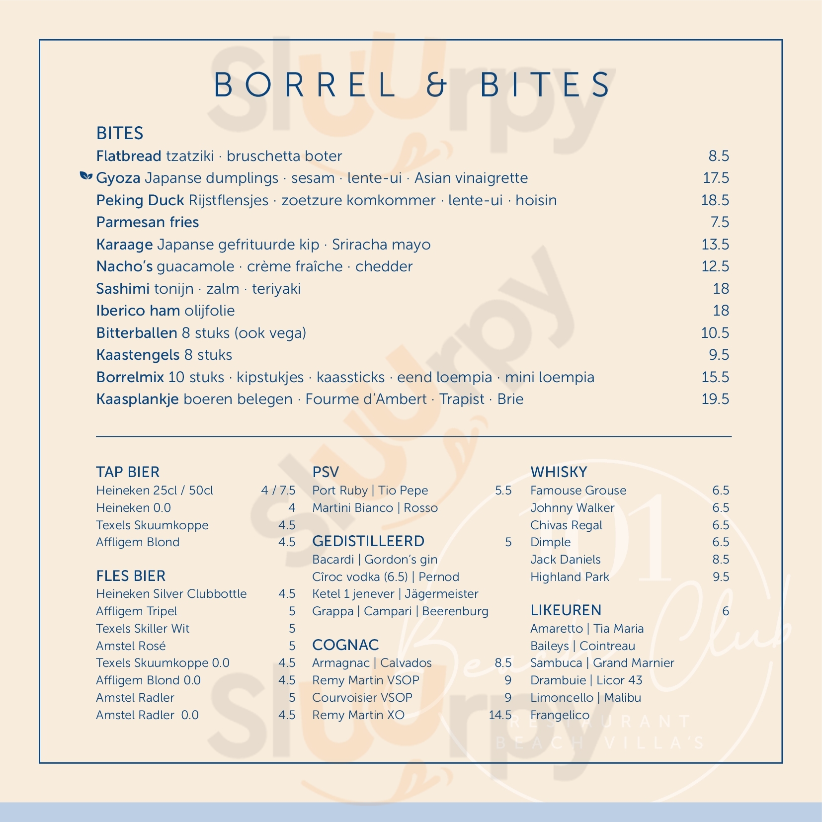 Bubbels Beach Restaurant Noordwijk Menu - 1