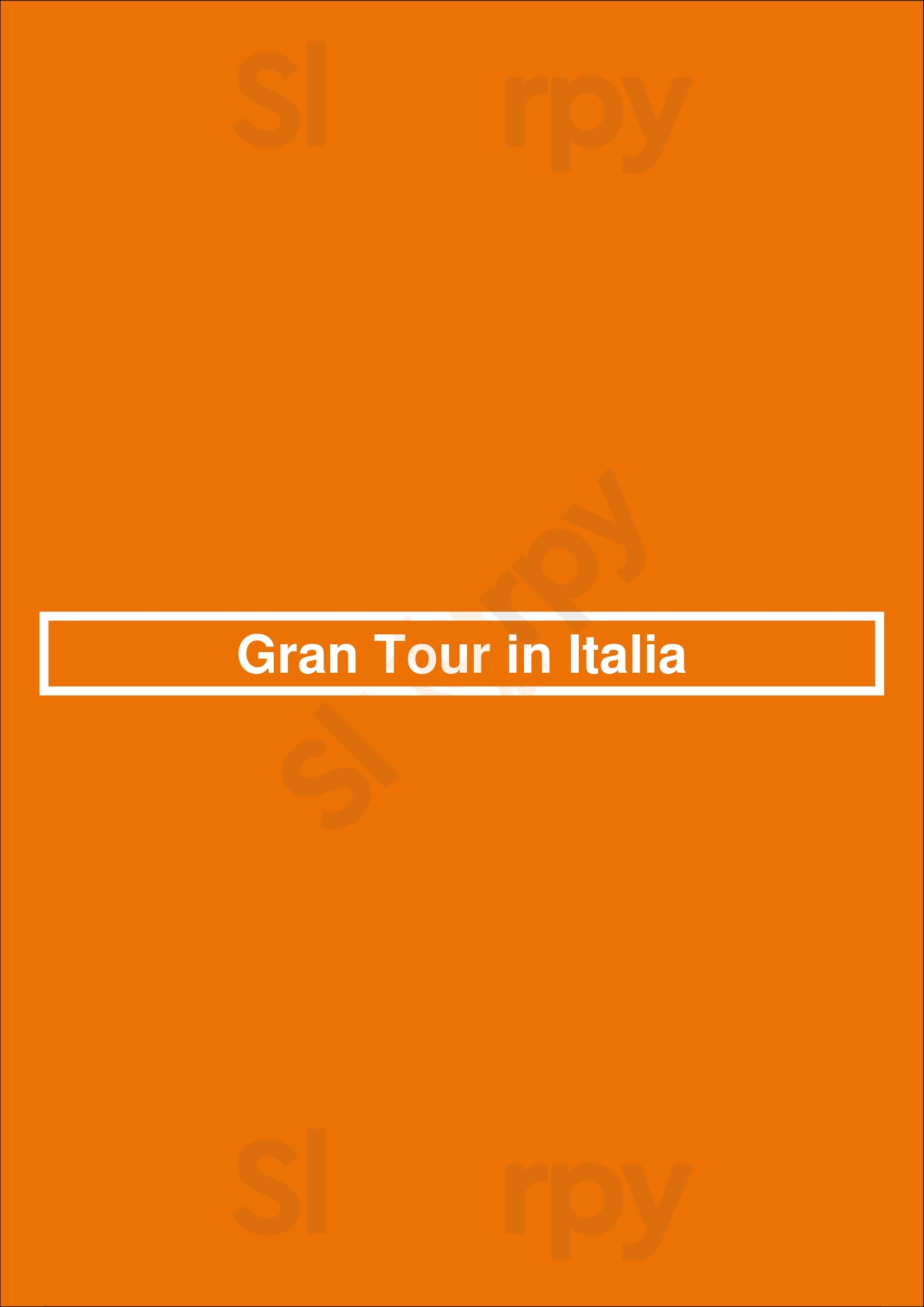 Gran Tour In Italia Den Haag Menu - 1