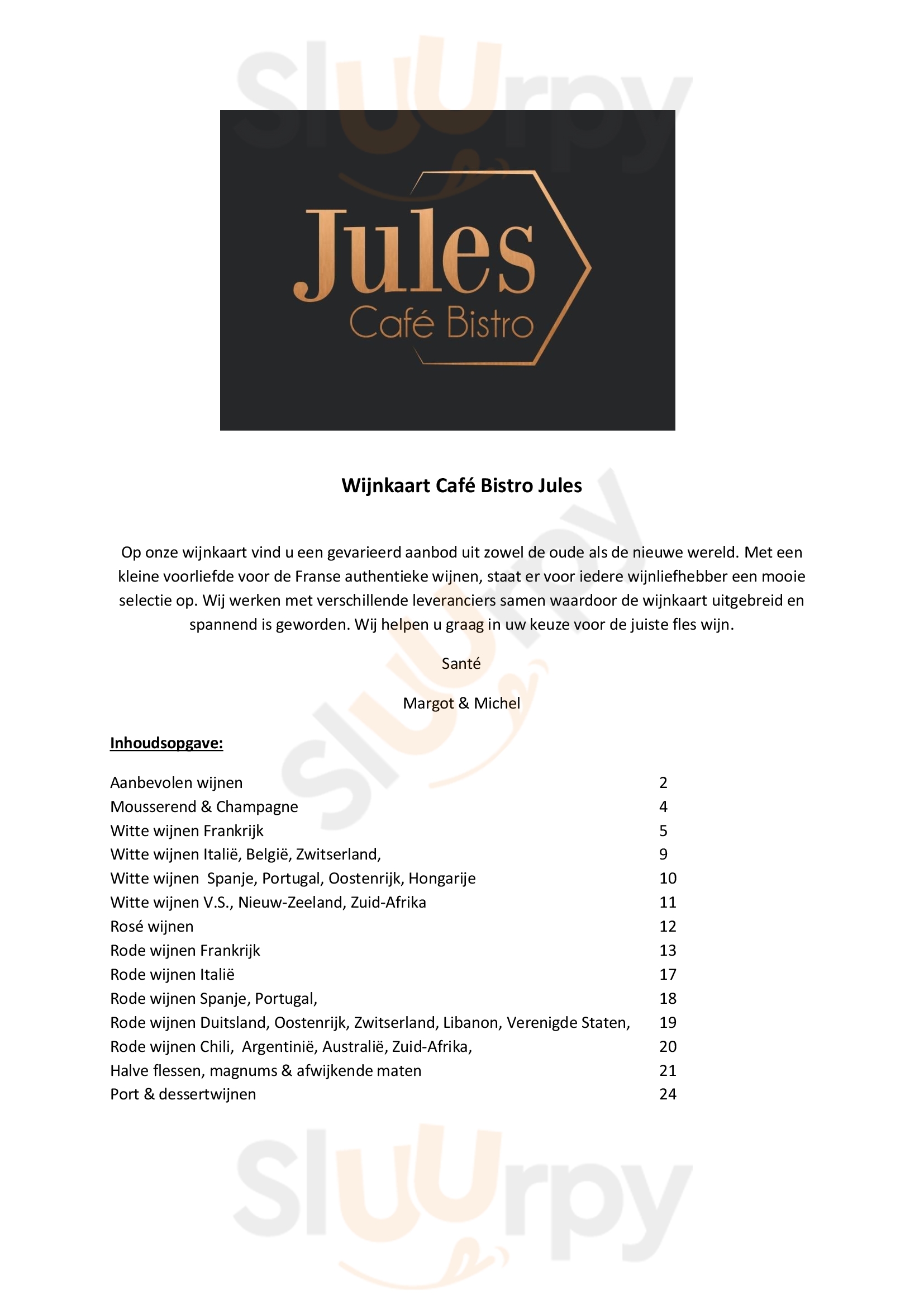 Cafe Bistro Jules Den Haag Menu - 1