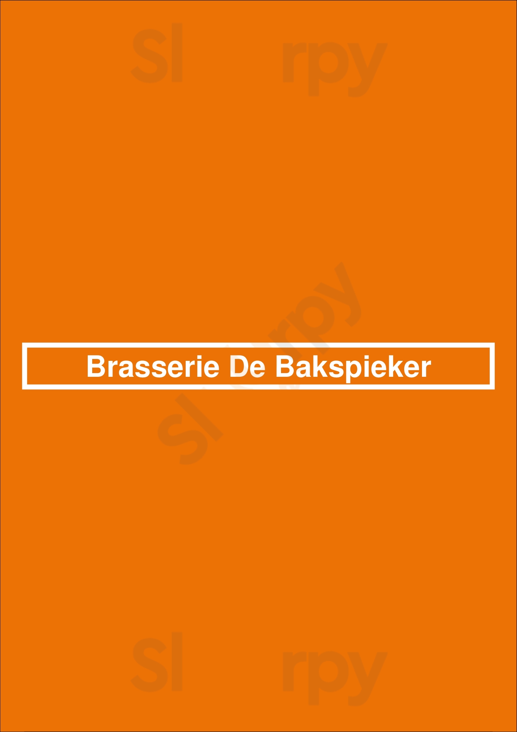Brasserie De Bakspieker Enschede Menu - 1