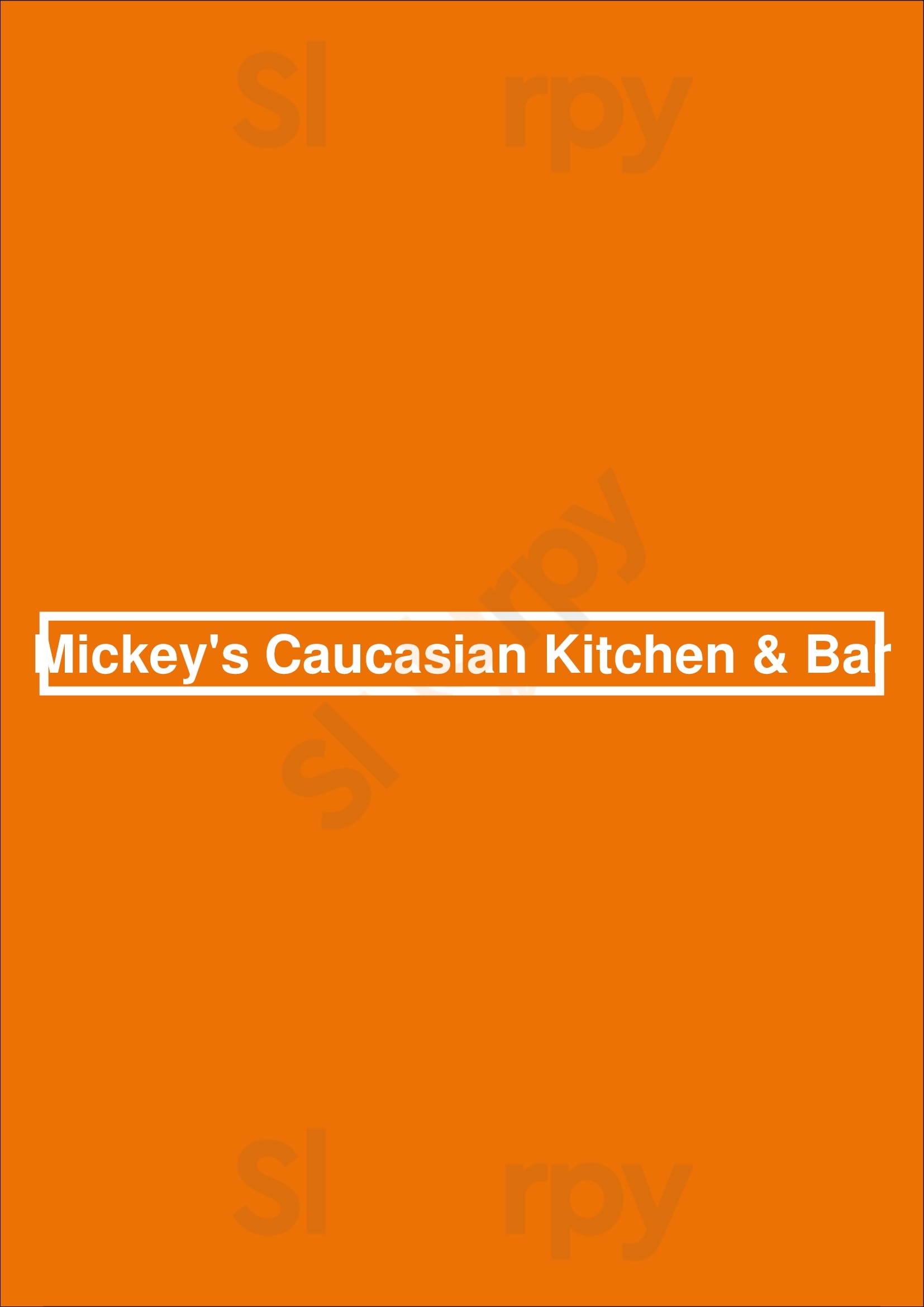 Mickey's Caucasian Kitchen & Bar Haarlem Menu - 1