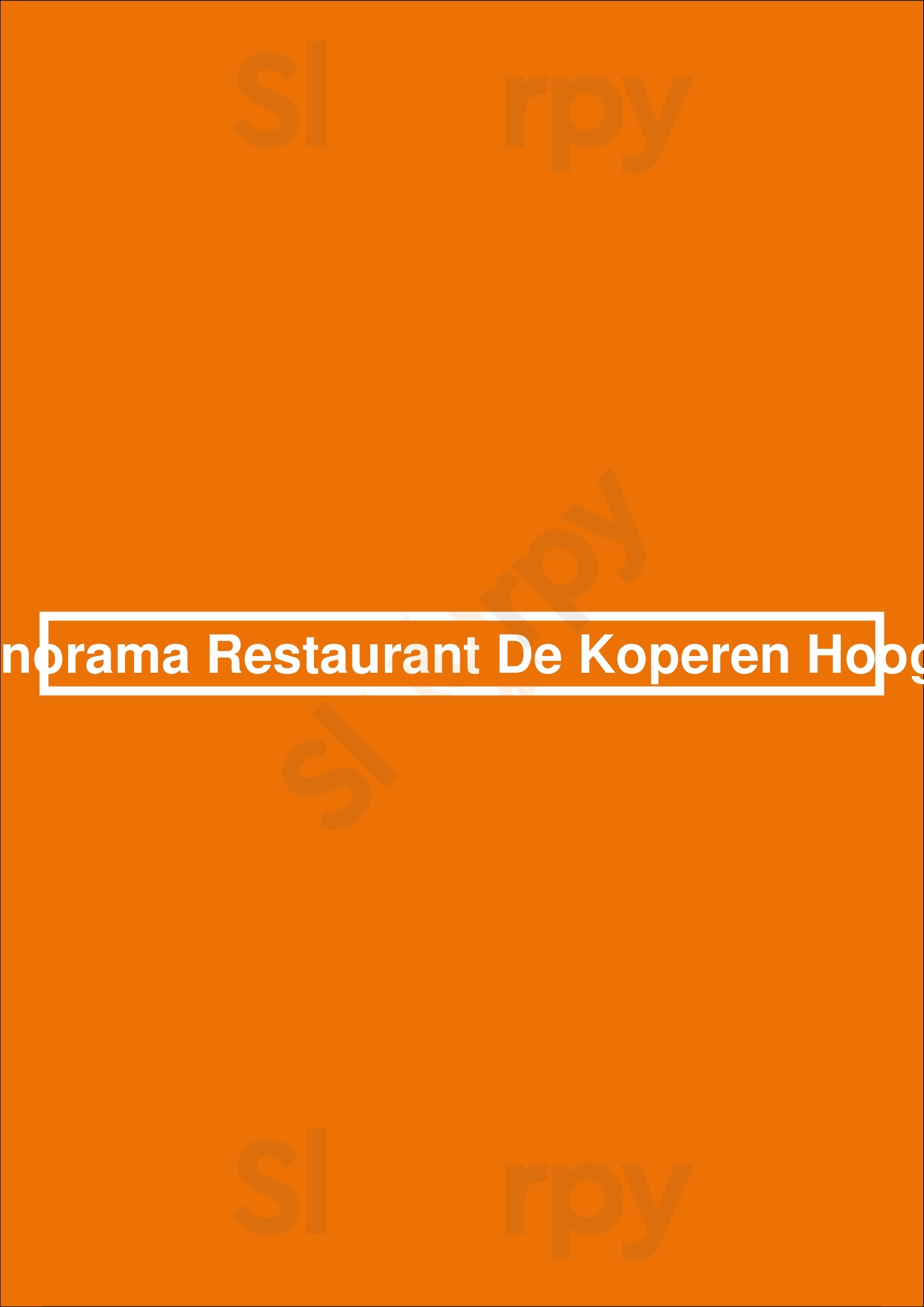 Panorama Restaurant De Koperen Hoogte Zwolle Menu - 1