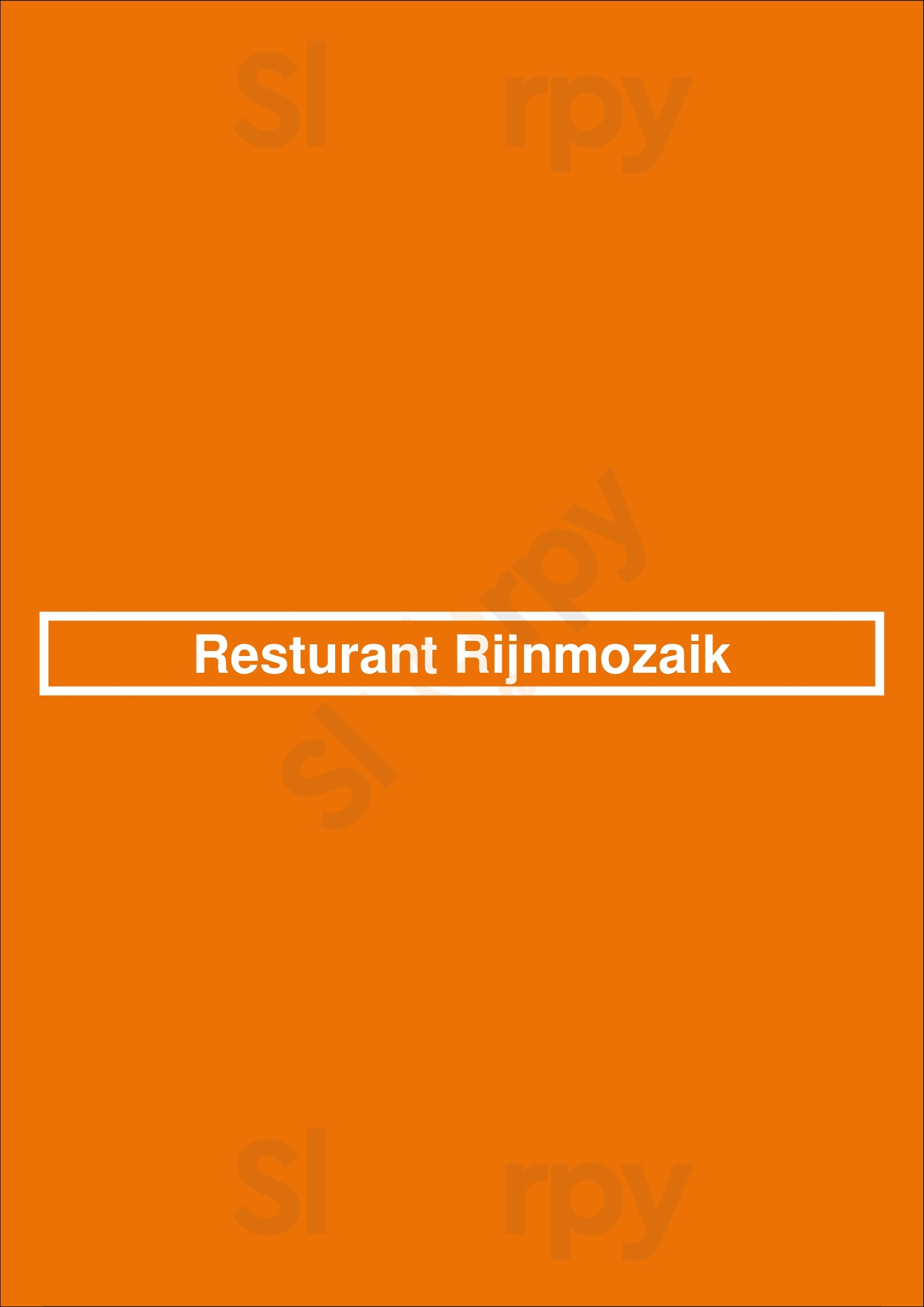 Resturant Rijnmozaik Arnhem Menu - 1