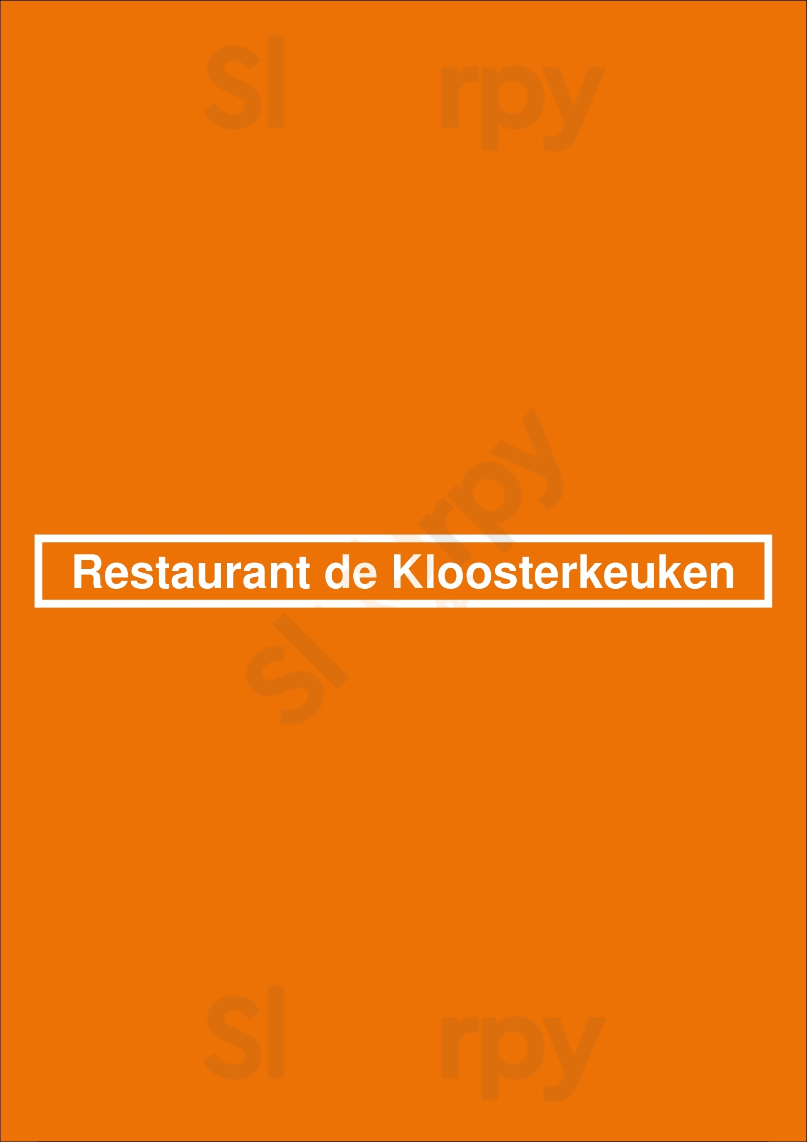 Restaurant De Kloosterkeuken Haarlem Menu - 1