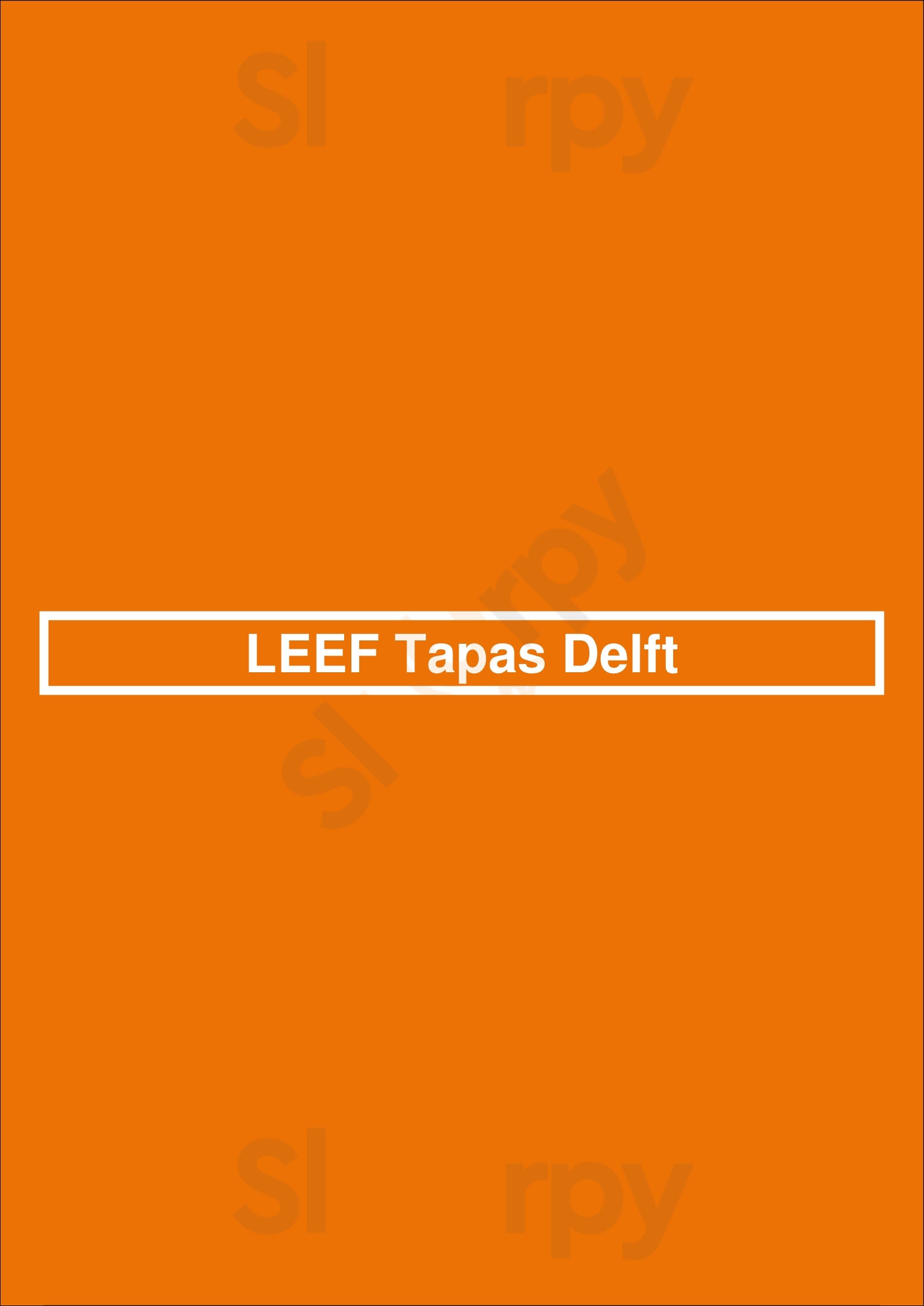 Leef Tapas Delft Delft Menu - 1