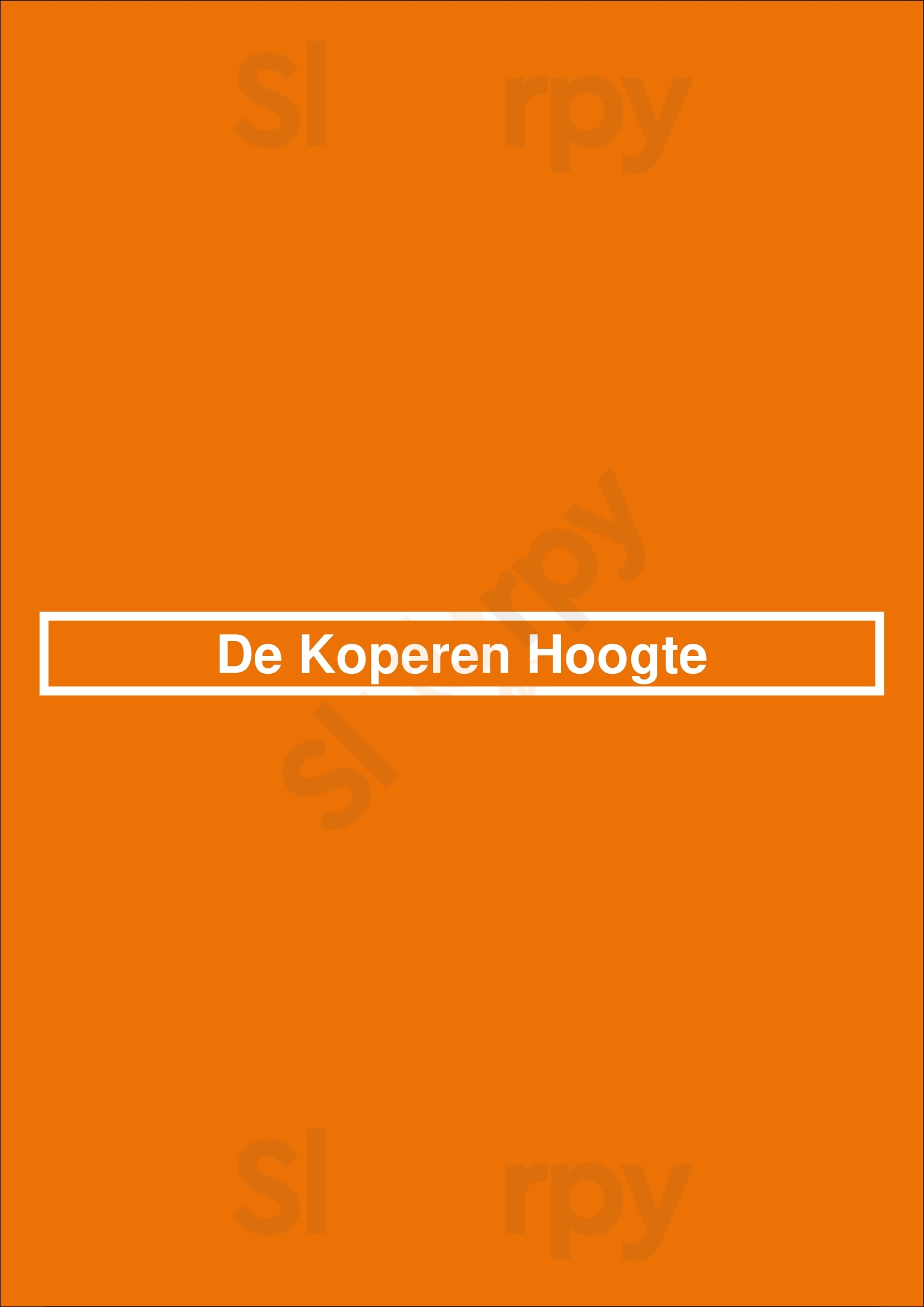 De Koperen Hoogte Zwolle Menu - 1