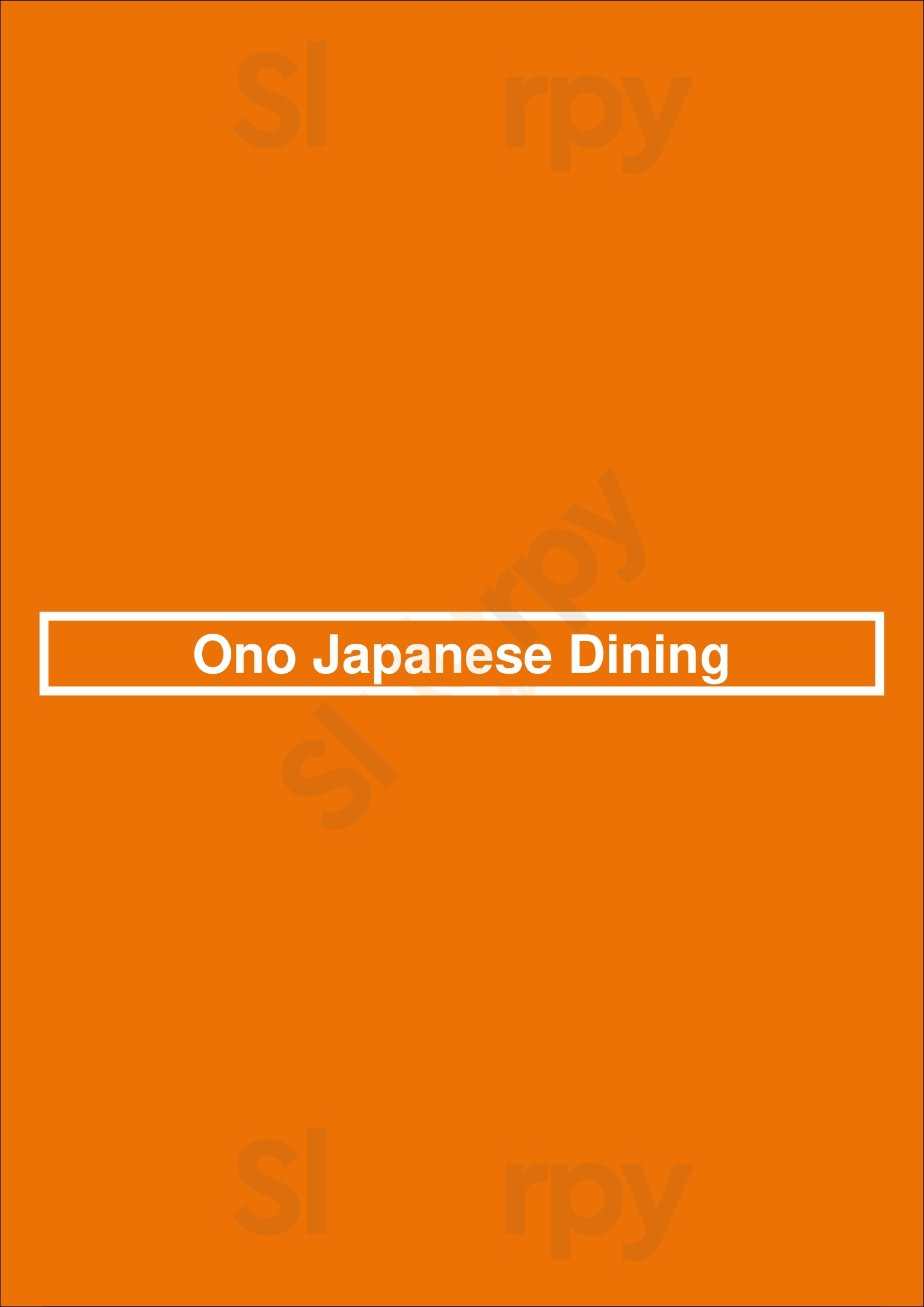 Ono Japanese Dining Rotterdam Menu - 1