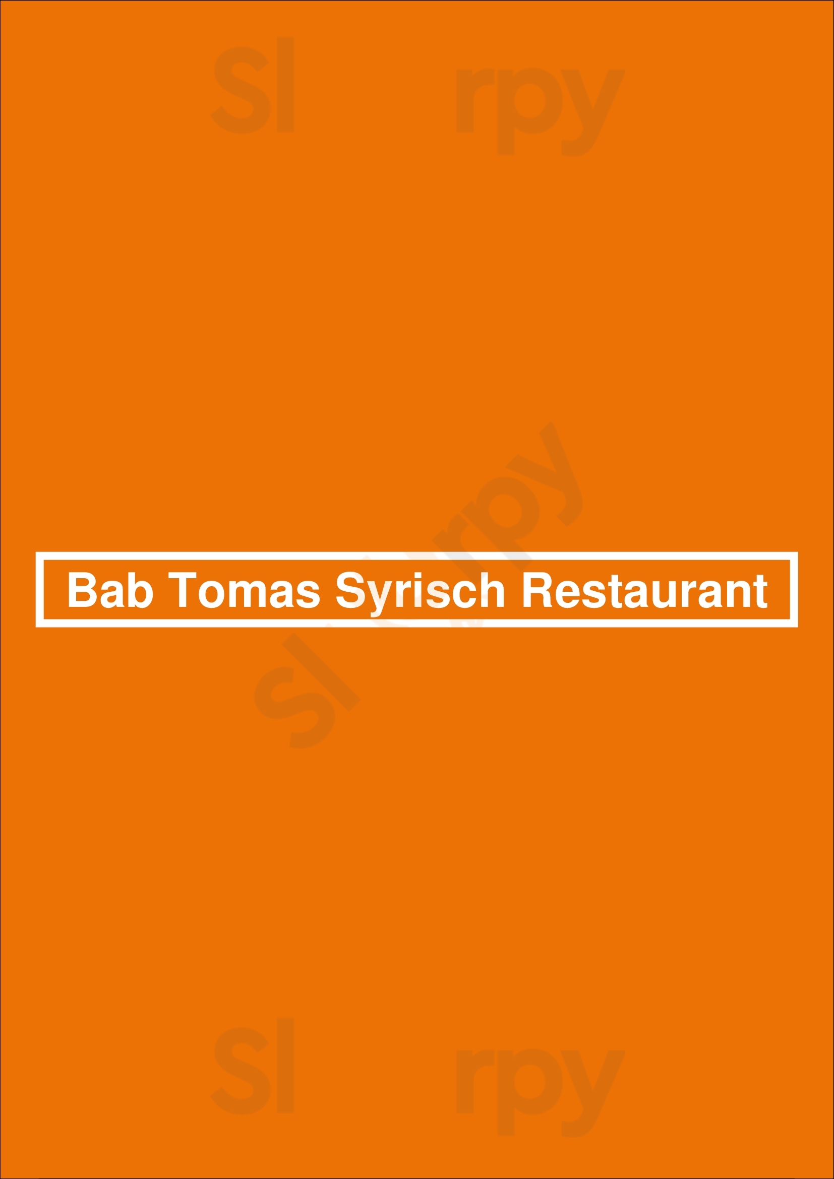 Bab Tomas Syrisch Restaurant Maastricht Menu - 1