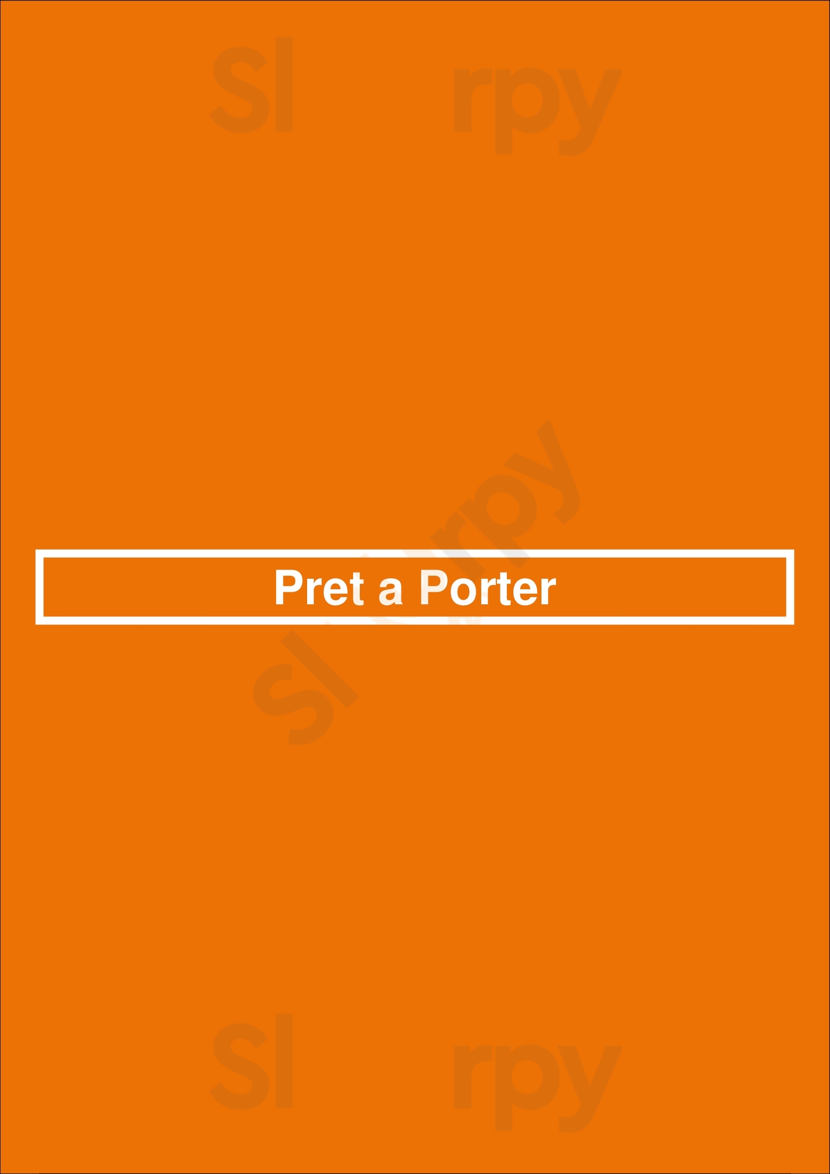 Pret A Porter Utrecht Menu - 1